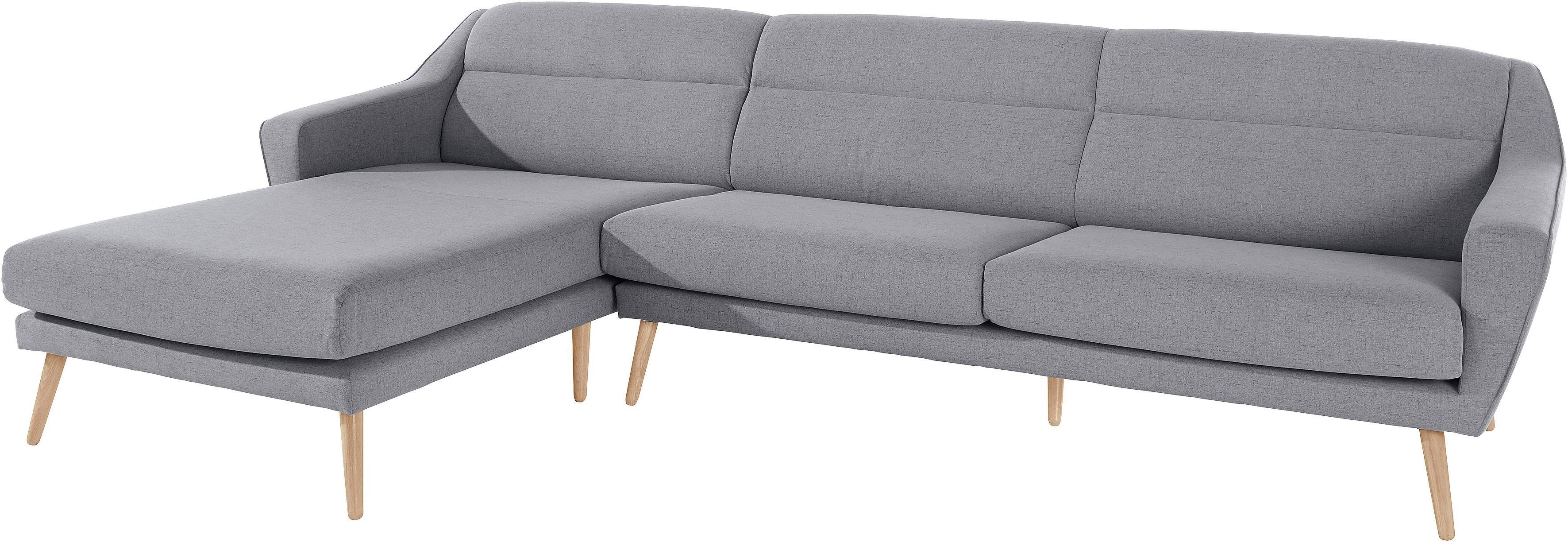 andas Ecksofa "Bille L-Form" mit Naht im Rückenkissen und Beinen aus Eichen günstig online kaufen