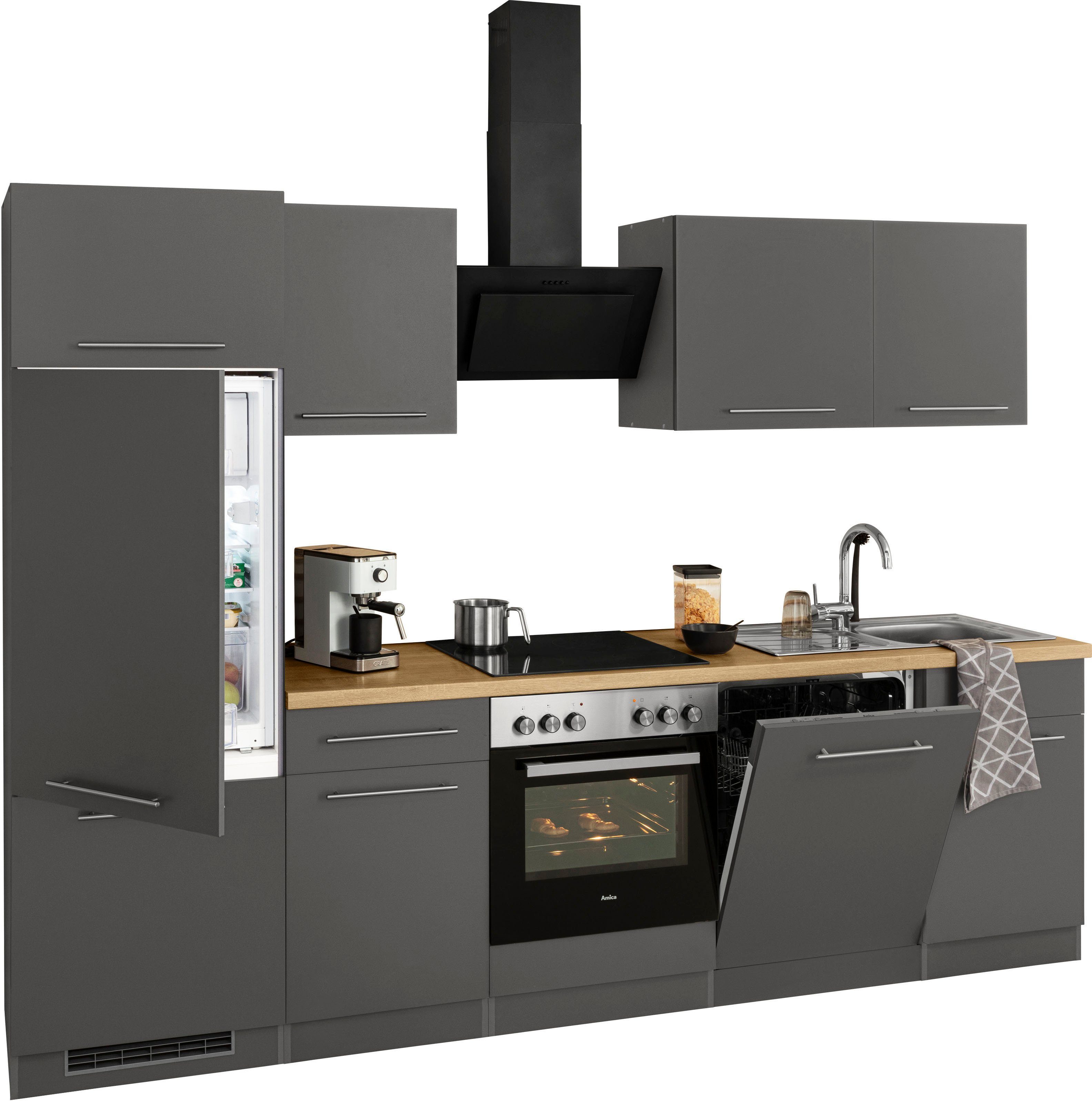 wiho Küchen Küchenzeile Unna, ohne E-Geräte, Breite 280 cm