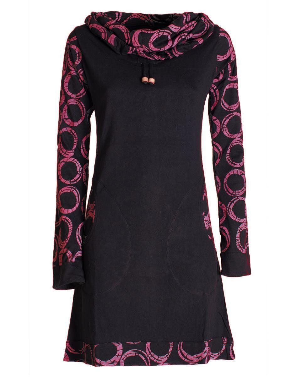 Vishes Jerseykleid Langarm Kleid Schal-Kleid Winterkleider günstig online kaufen