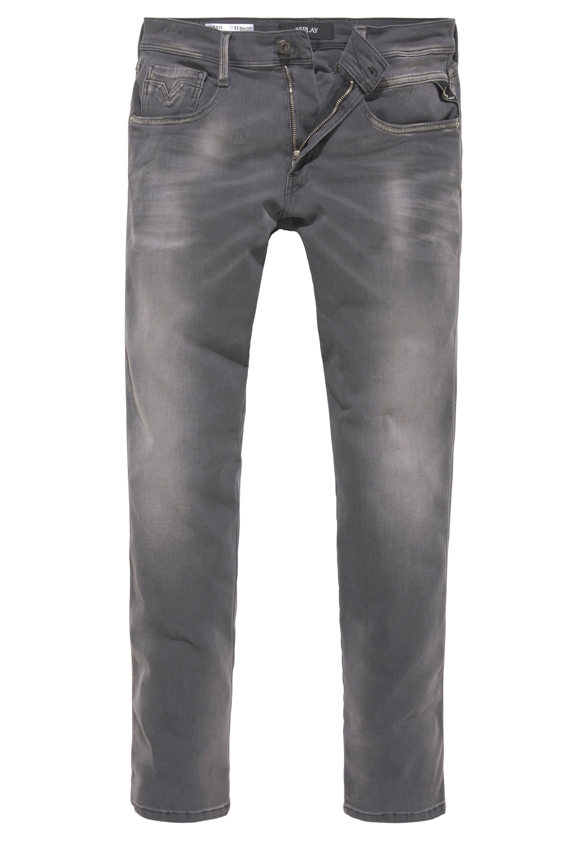 Replay grey-wash ANBASS Slim-fit-Jeans HYPERFLEX BIO