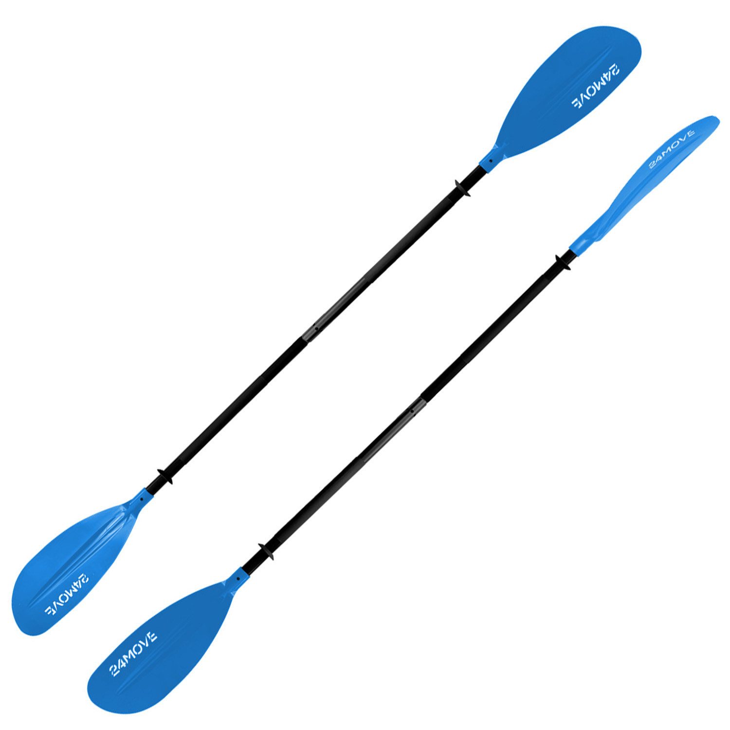 24Move Doppelpaddel, Stand Up Paddle Aluminium SUP-Paddel, (Winkelverstellung, universell einstellbar, verstellbar, 2-teilig, SUP-Paddel), für Paddelboards, Kajakboot und Ruderboot