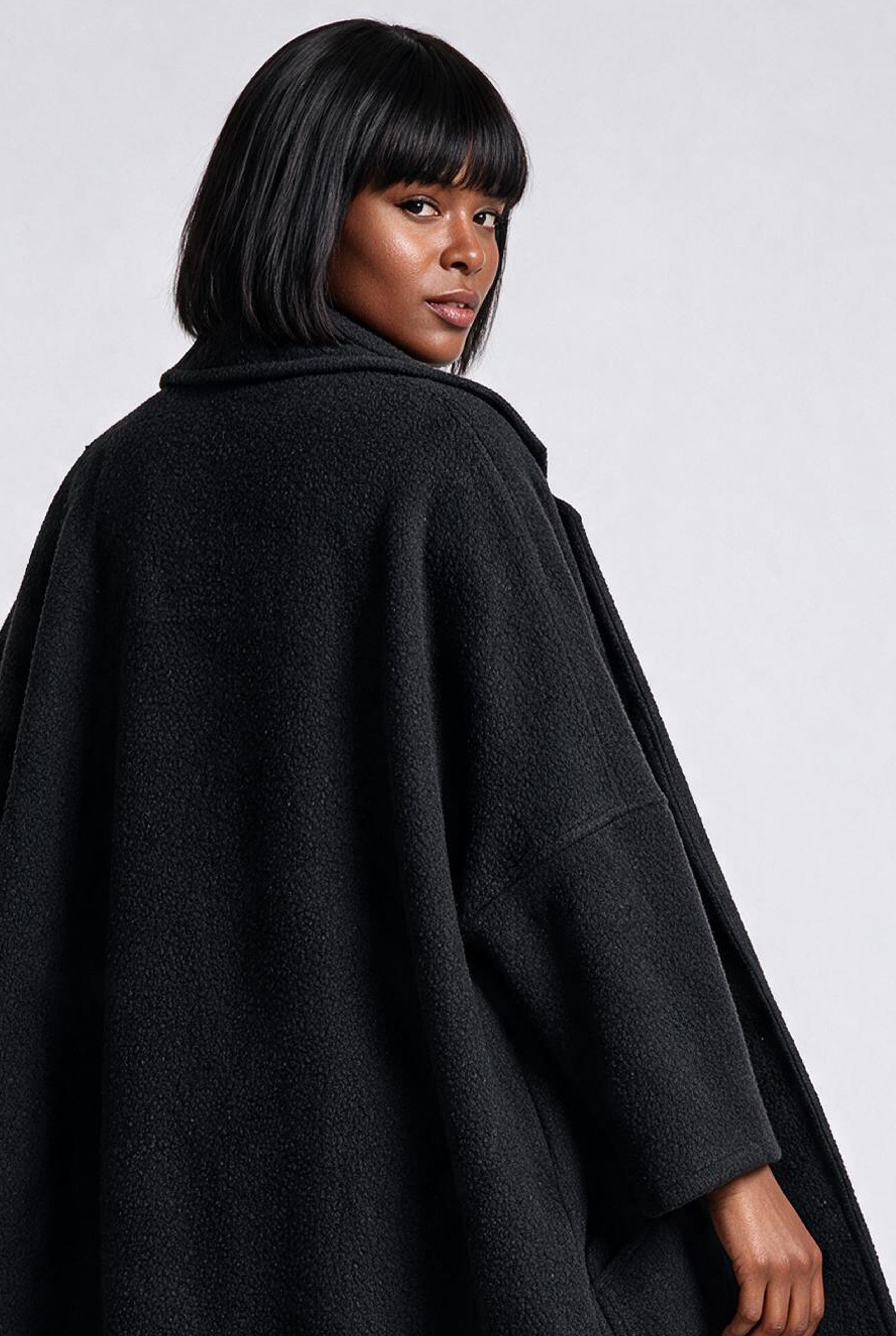 YC Fashion & Style Langmantel Oversize Übergang Mantel Bouclé-Optik Brit-Chic One Size Gr. 38–54 – Bild 3 von 5