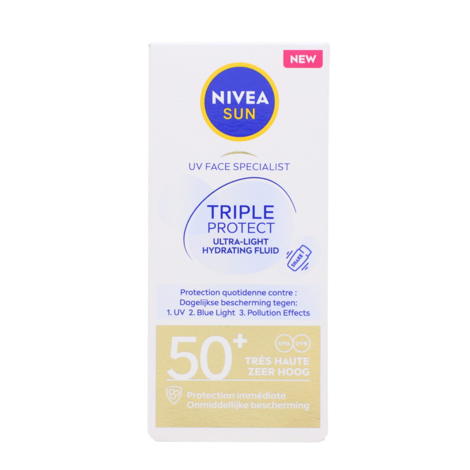 Nivea Sonnenschutzlotion NIVEA SUN Triple Protect LSF50+ 40ml tägliche Sonnenpflege mit Hyaluro