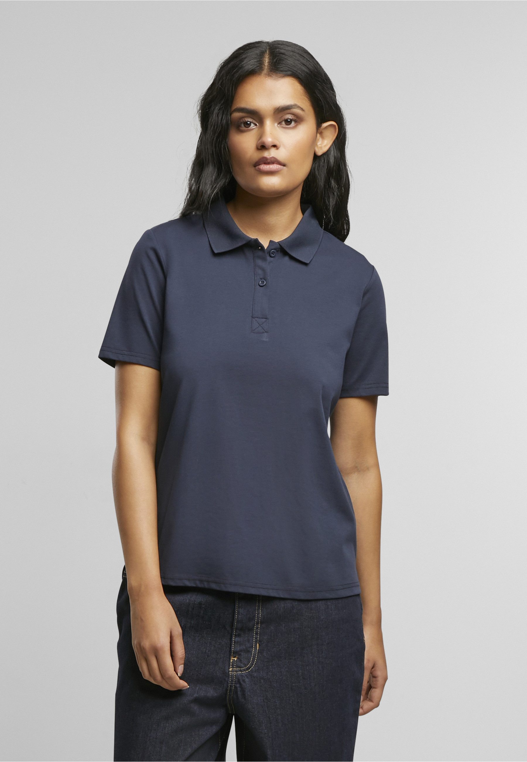 URBAN CLASSICS Poloshirt Urban Classics Ladies Sorona Polo Tee (1-tlg)