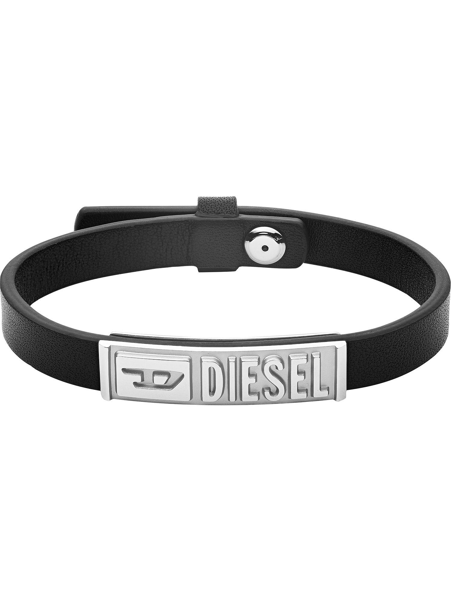 Diesel Edelstahlarmband Diesel Herren-Armband Leder, Edelstahl, Modern