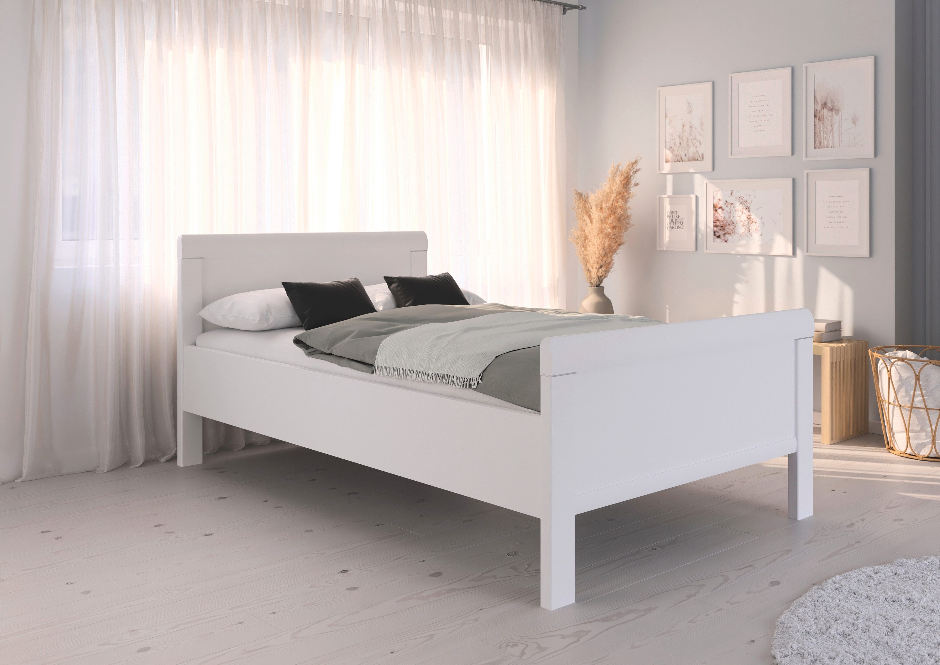 rauch Bett Bett Einzelbett Stollenbett EVELYN, in Komforthöhe aus Holzwerkstoff in elegantem Stil MADE IN GERMANY