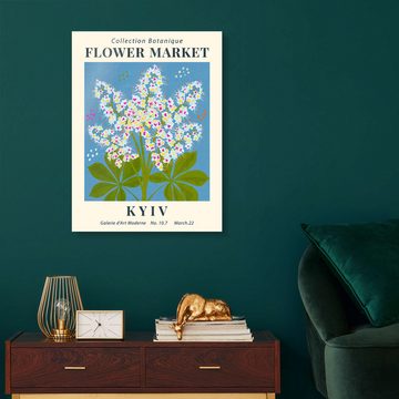 Posterlounge Acrylglasbild TAlex, Flower Market Kyiv Chestnut, Wohnzimmer Modern Illustration