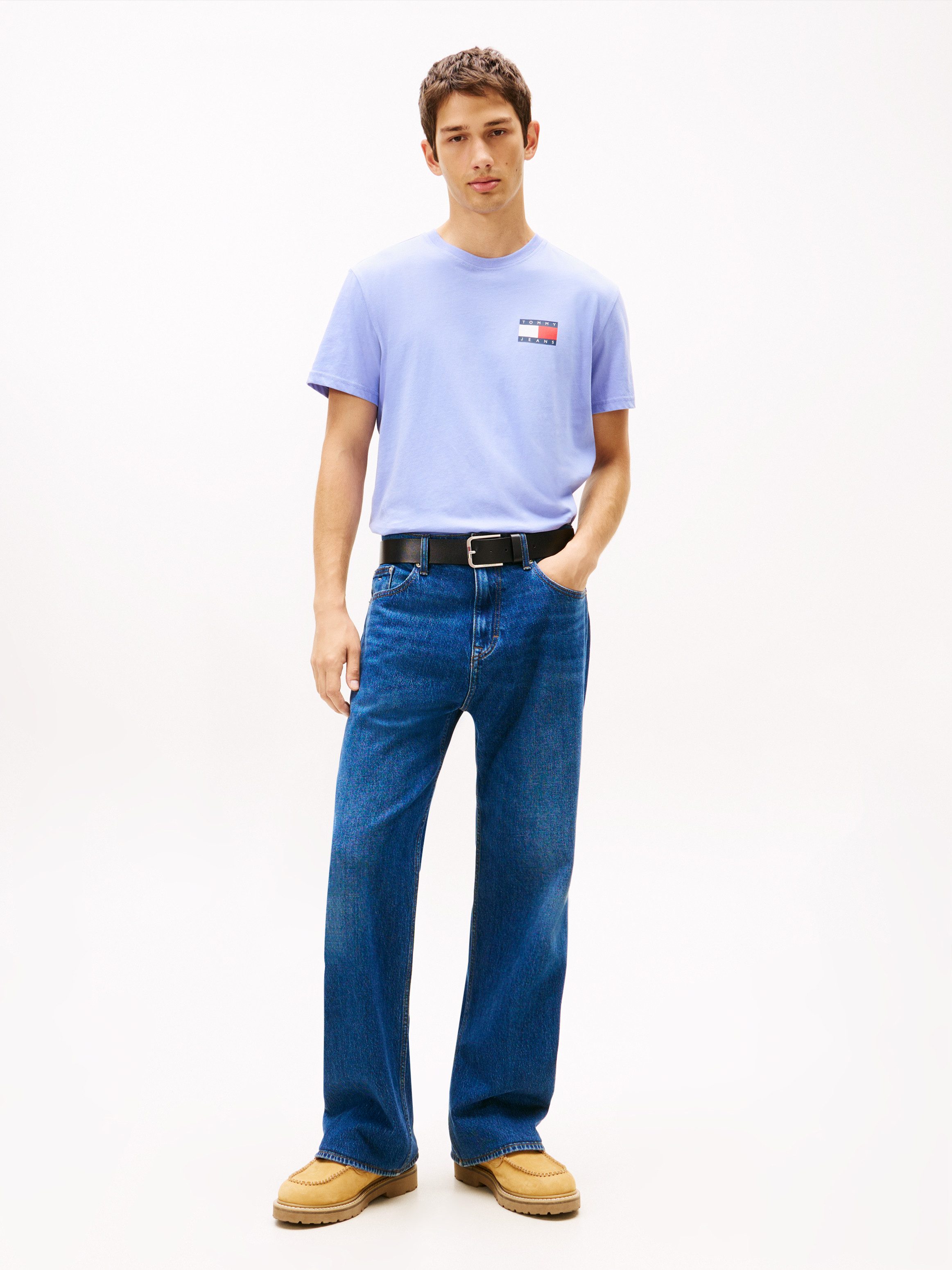Tommy Jeans T-Shirt TJM SLIM FIT ESSENTIAL FLAG mit Rundhalsausschnitt