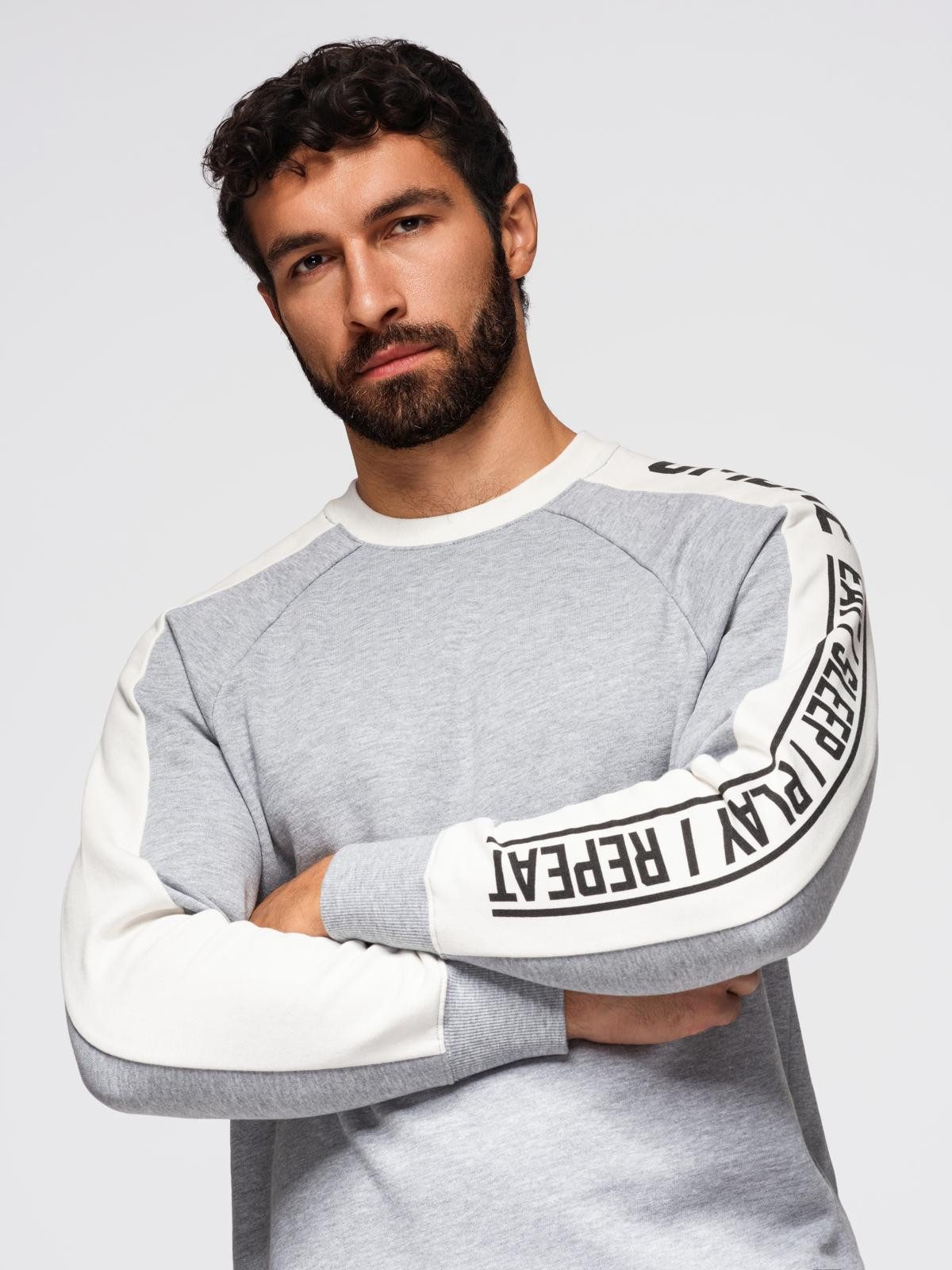 Sweatshirt Herren-Sweatshirt mit kontrastierenden Streifen und Raglanärmeln