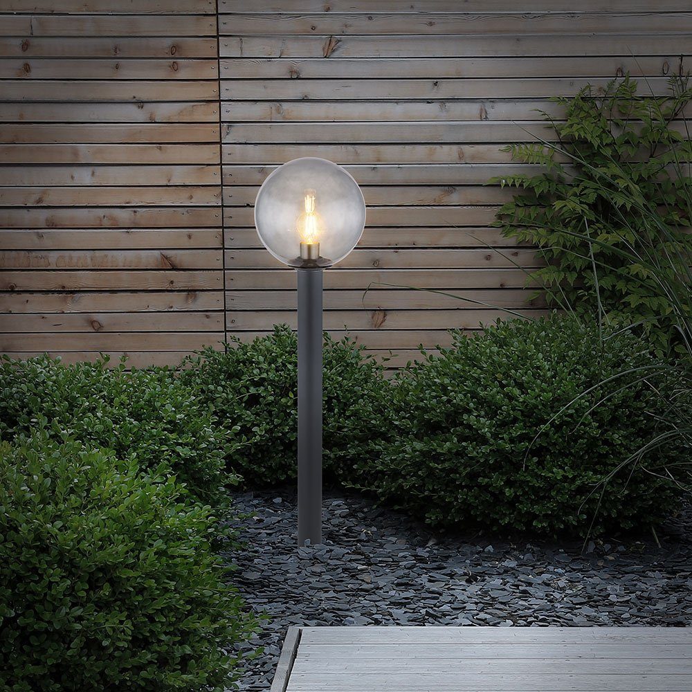 etc-shop Außen-Stehlampe, Leuchtmittel nicht Außen anthrazit Garten Standleuchte inklusive, Stehlampe Außen