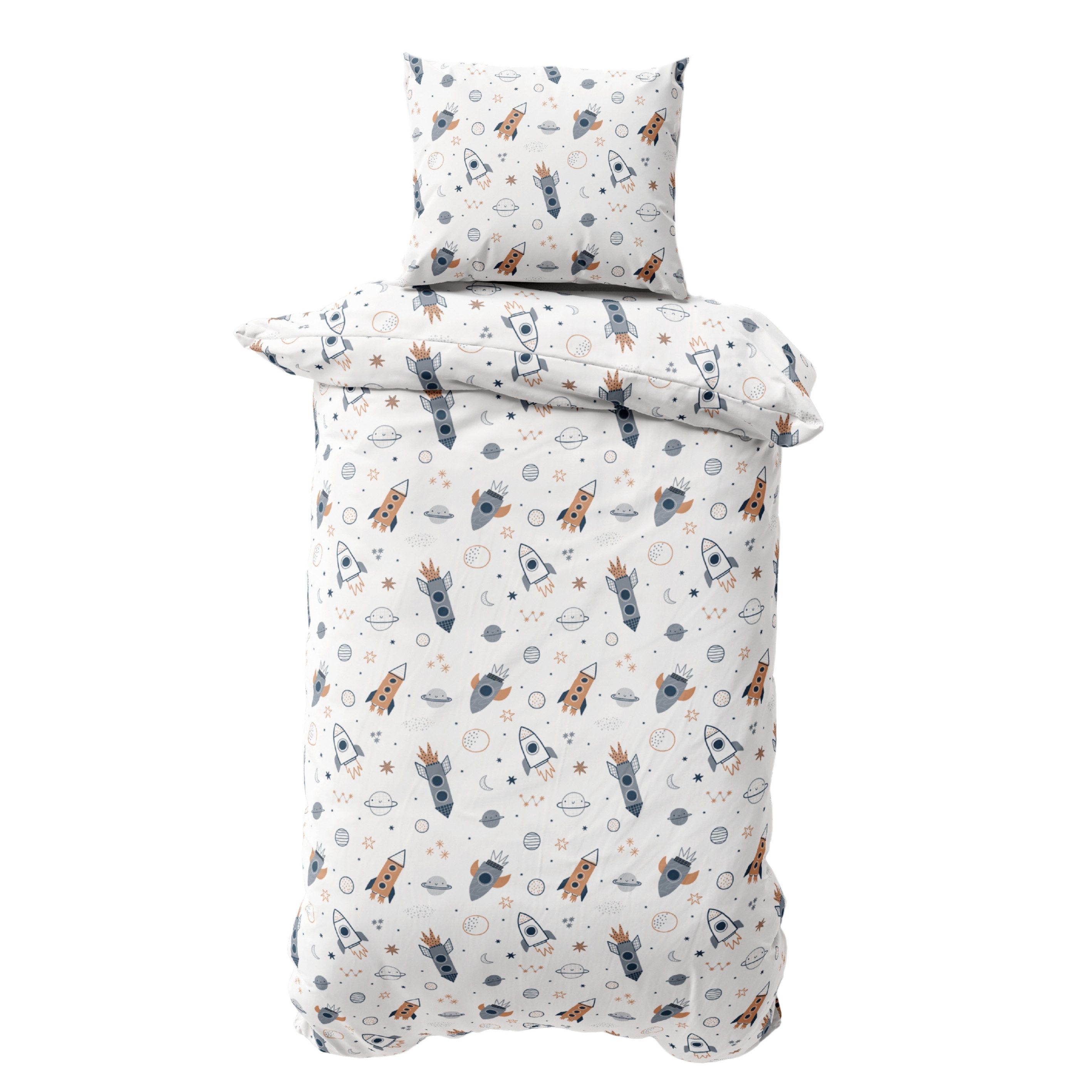 MTOnlinehandel Kinderbettwäsche Space Weltall-Abenteuer 135x200 + 80x80 cm günstig online kaufen