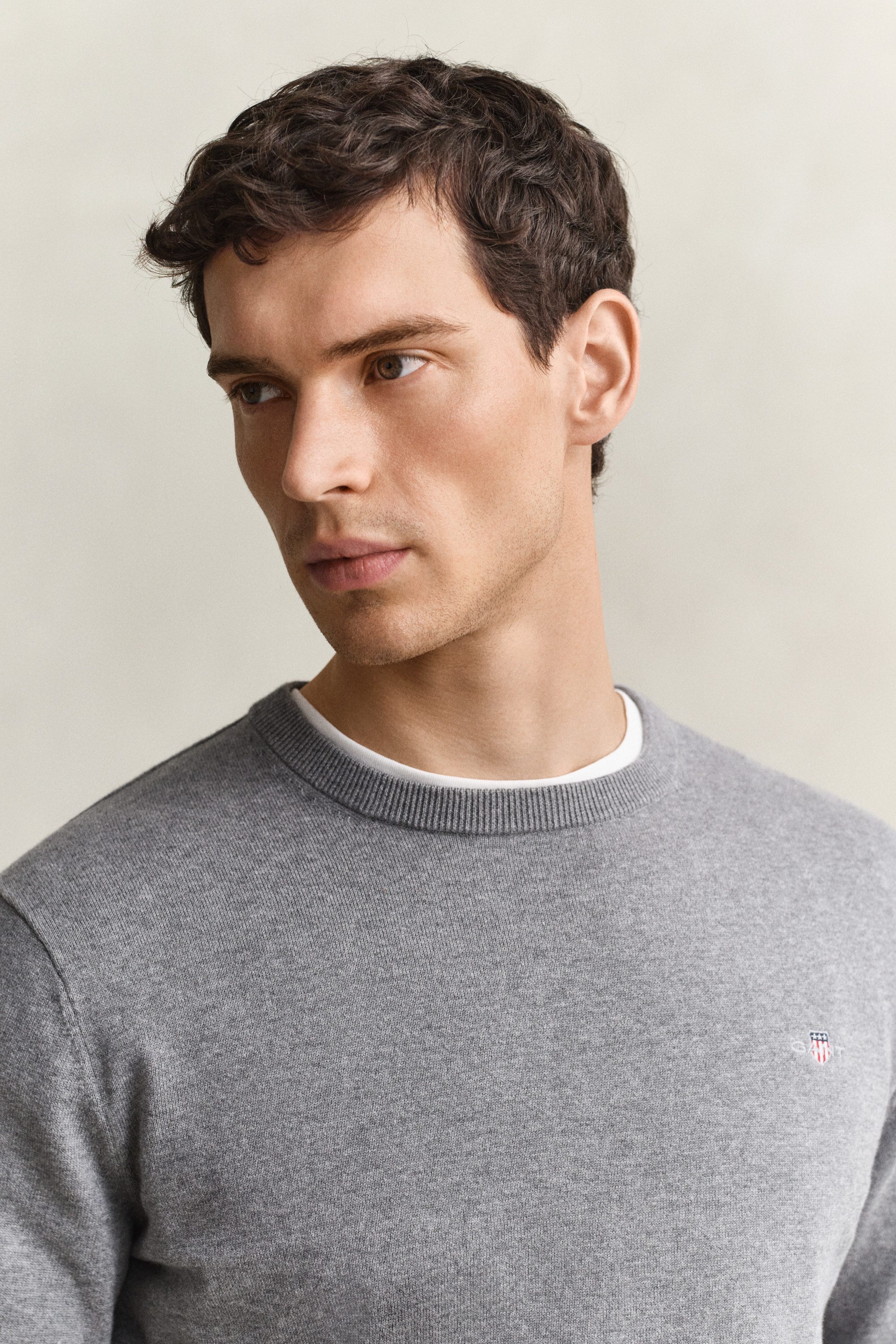 Gant Rundhalspullover CLASSIC COTTON Regular fit mit Rundhalsausschnitt
