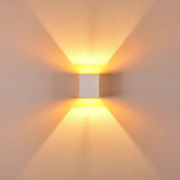 hofstein Wandleuchte »Albe« Wandlampe aus Metall in Weiß/Gold, ohne Leuchtmittel, moderne mit Lichteffekt, 1xG9, Cube/Innen mit Up & Down-Effekt