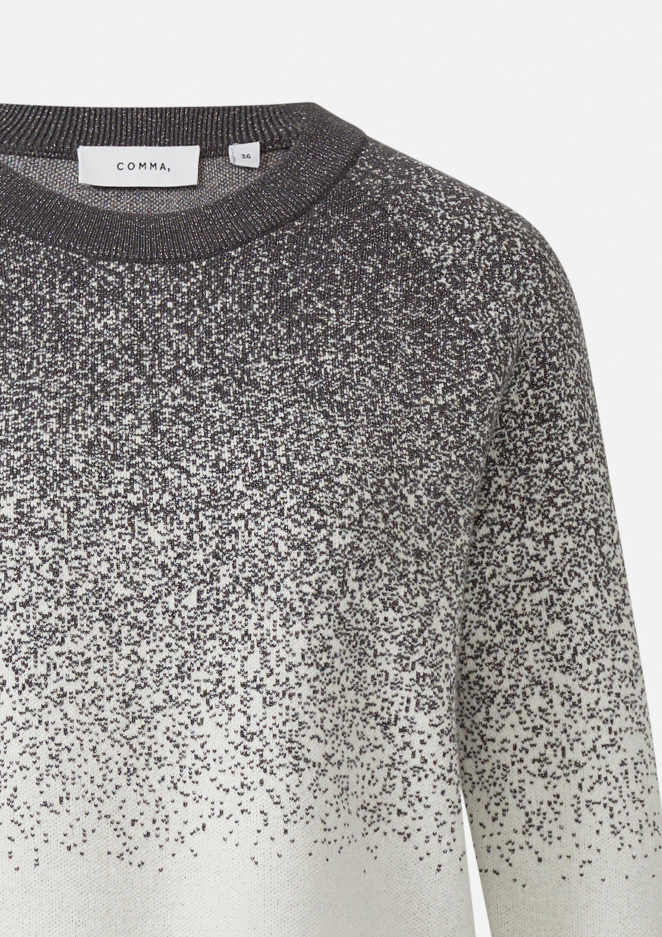 comma Longpullover Strickpullover Feinstrick-Pullover mit dezentem Glitzergarn