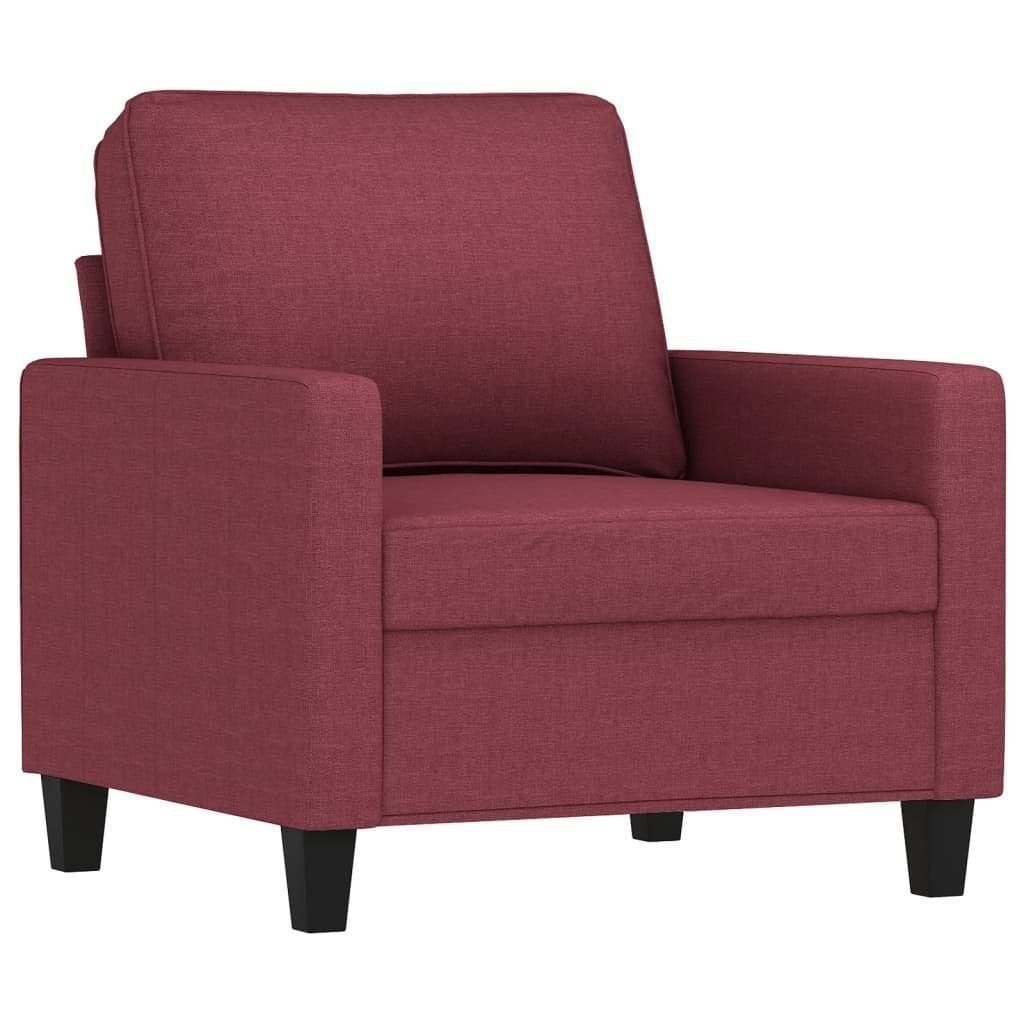 vidaXL 3-tlg. Stoff Sofa Kissen Weinrot Sofagarnitur mit