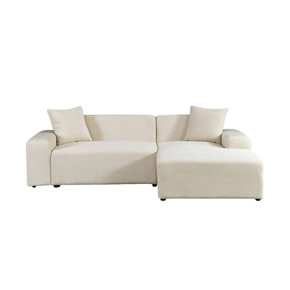 HOME DELUXE Ecksofa AMELIO - 240 x 71 x 178 cm, inkl. Zierkissen, Cordsofa günstig online kaufen