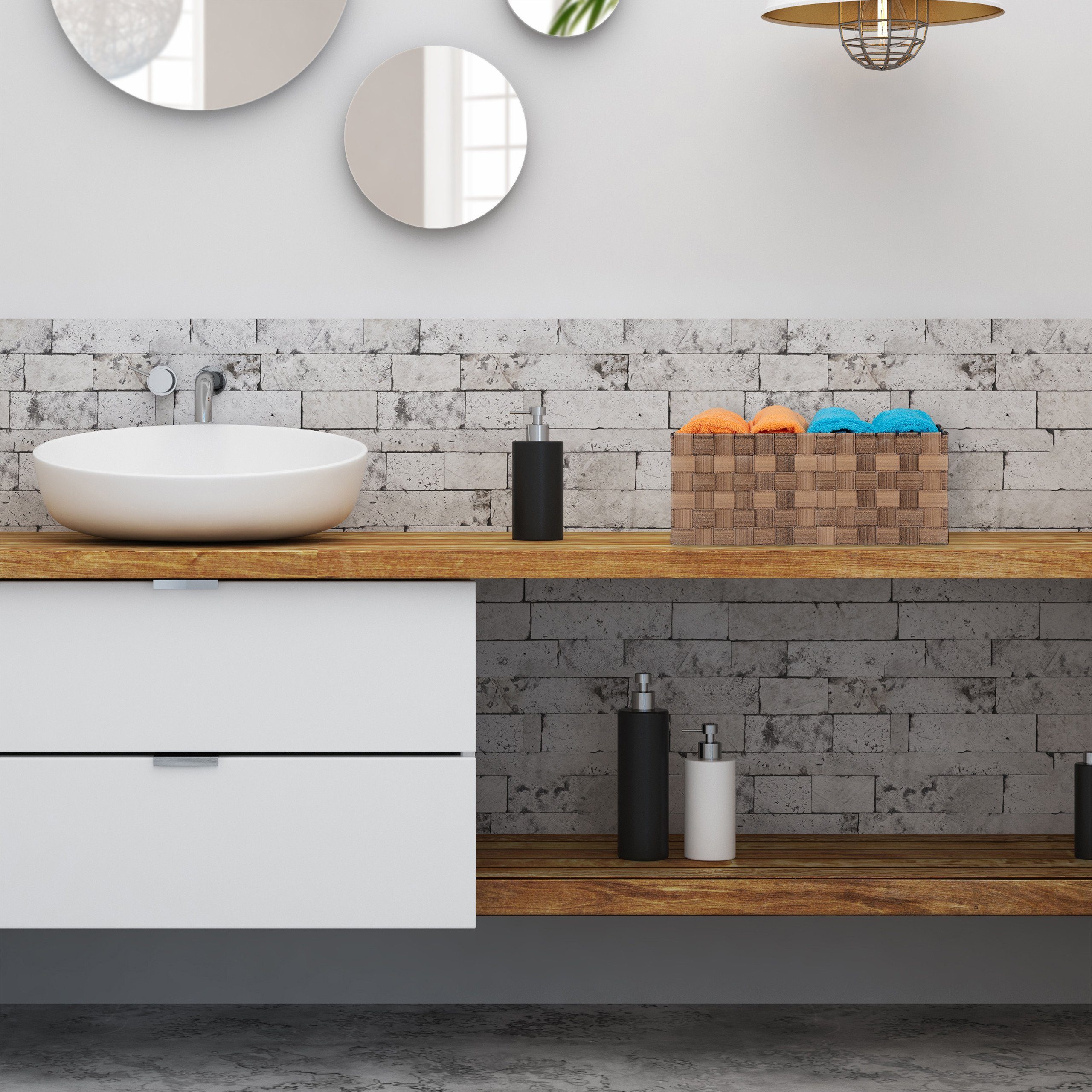 relaxdays Aufbewahrungskorb Flechtoptik 4er Set, braun günstig online kaufen