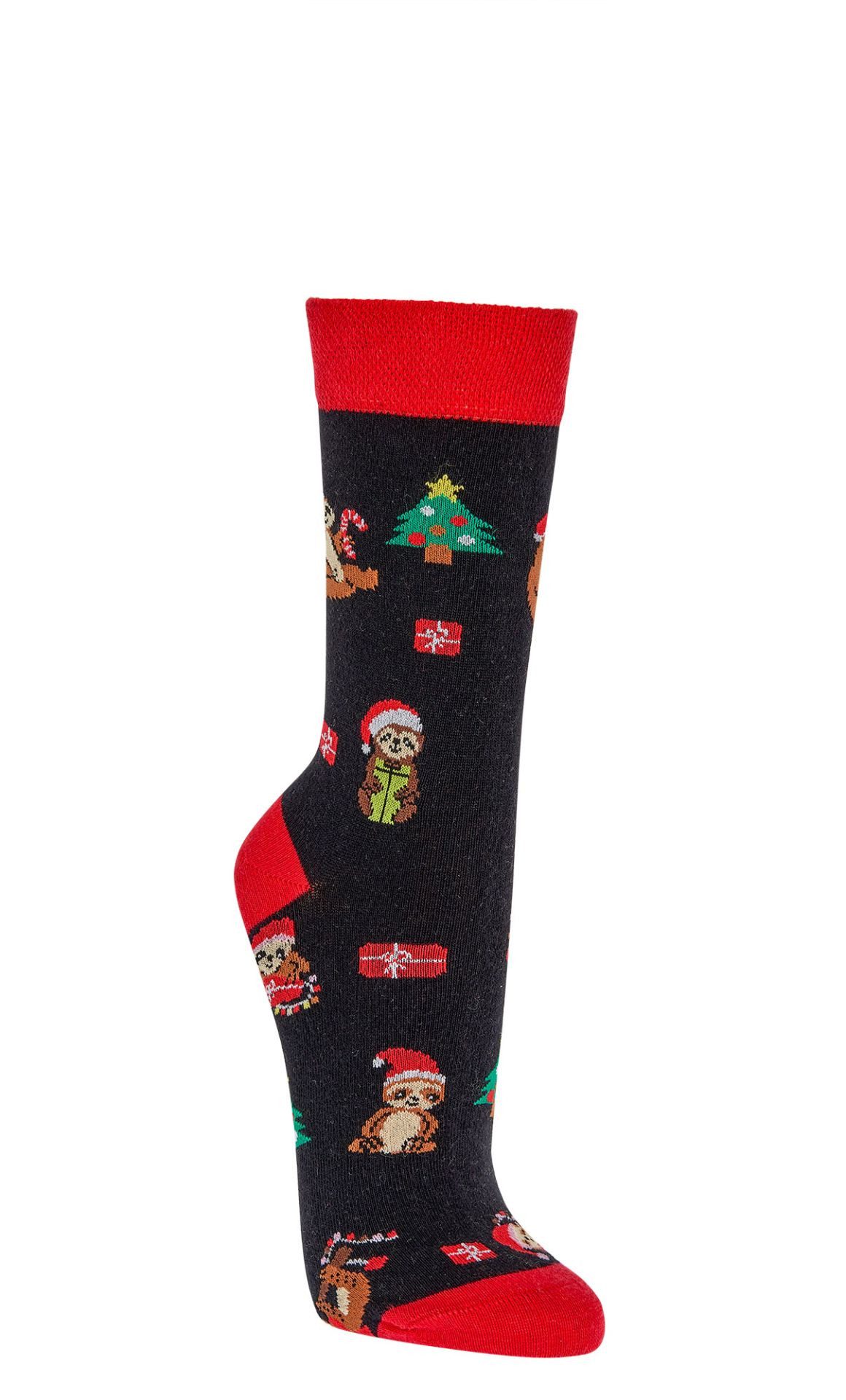TippTexx 24 Socken 2 Paar lustige Spaß-Socken, Fröhliche Weihnachten, für Damen & Herren