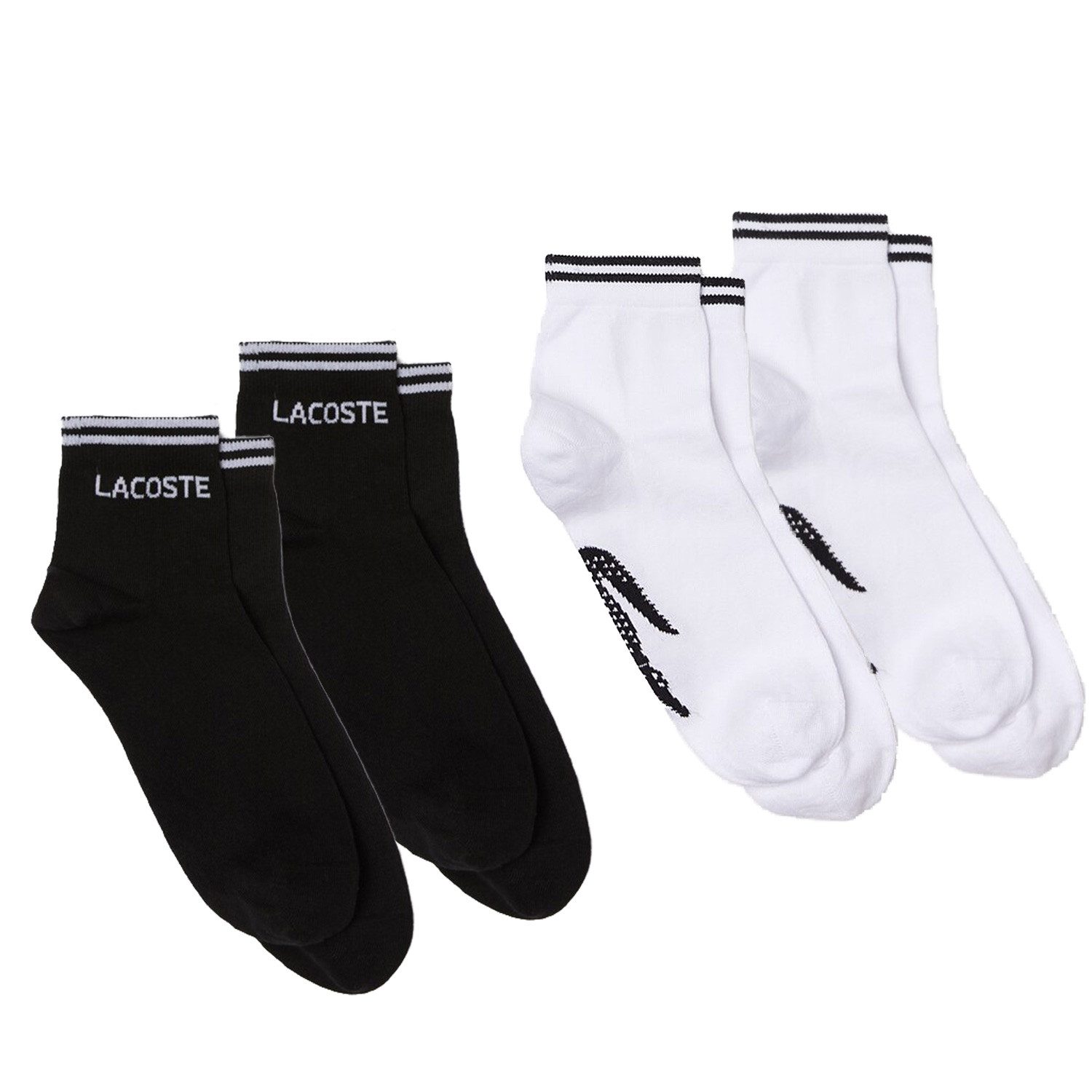 Lacoste Носки для кроссовок 2x Weiss 2x Schwarz (Multi-Pack, 4 Paar) Kurzsocke kurze Sportsocke