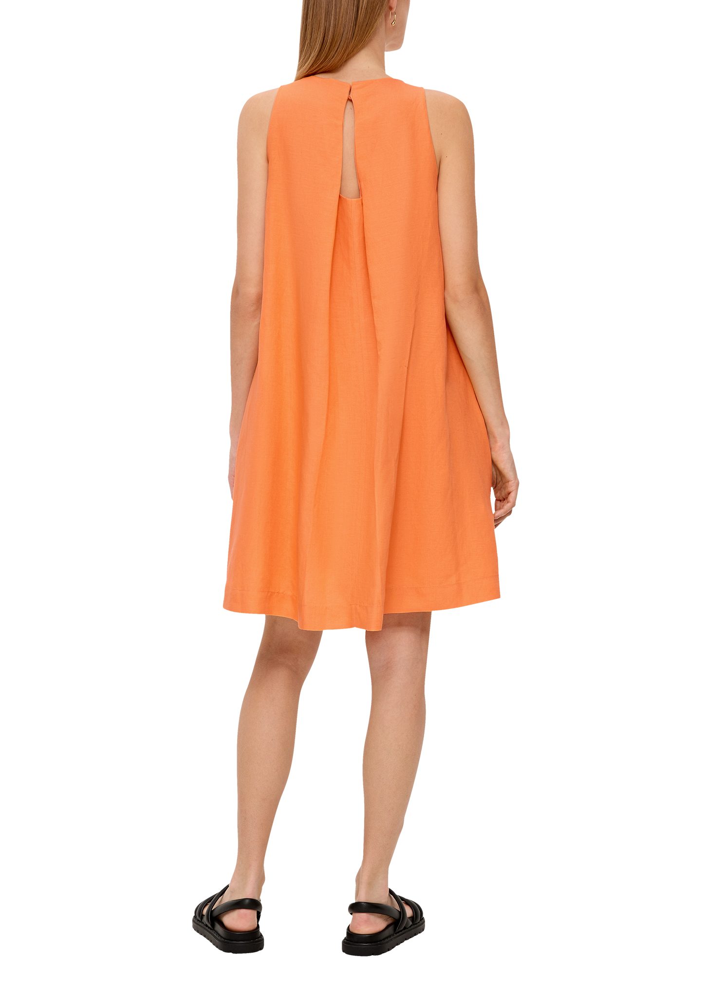 LABEL aus s.Oliver Leinen Viskose orange BLACK Kleid Minikleid und