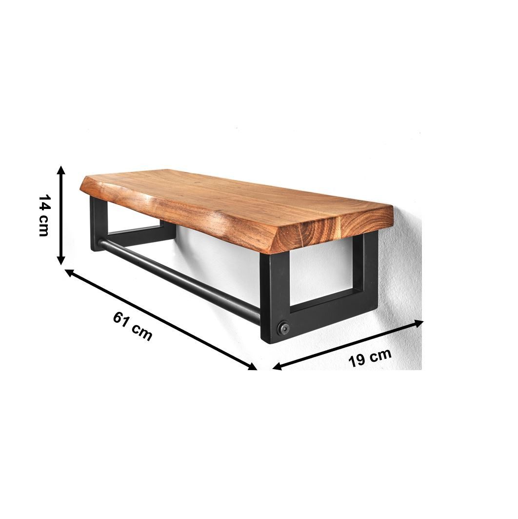 Kobolo Garderobenständer Garderobe Wandregal Wandgarderobe Metall und Holz