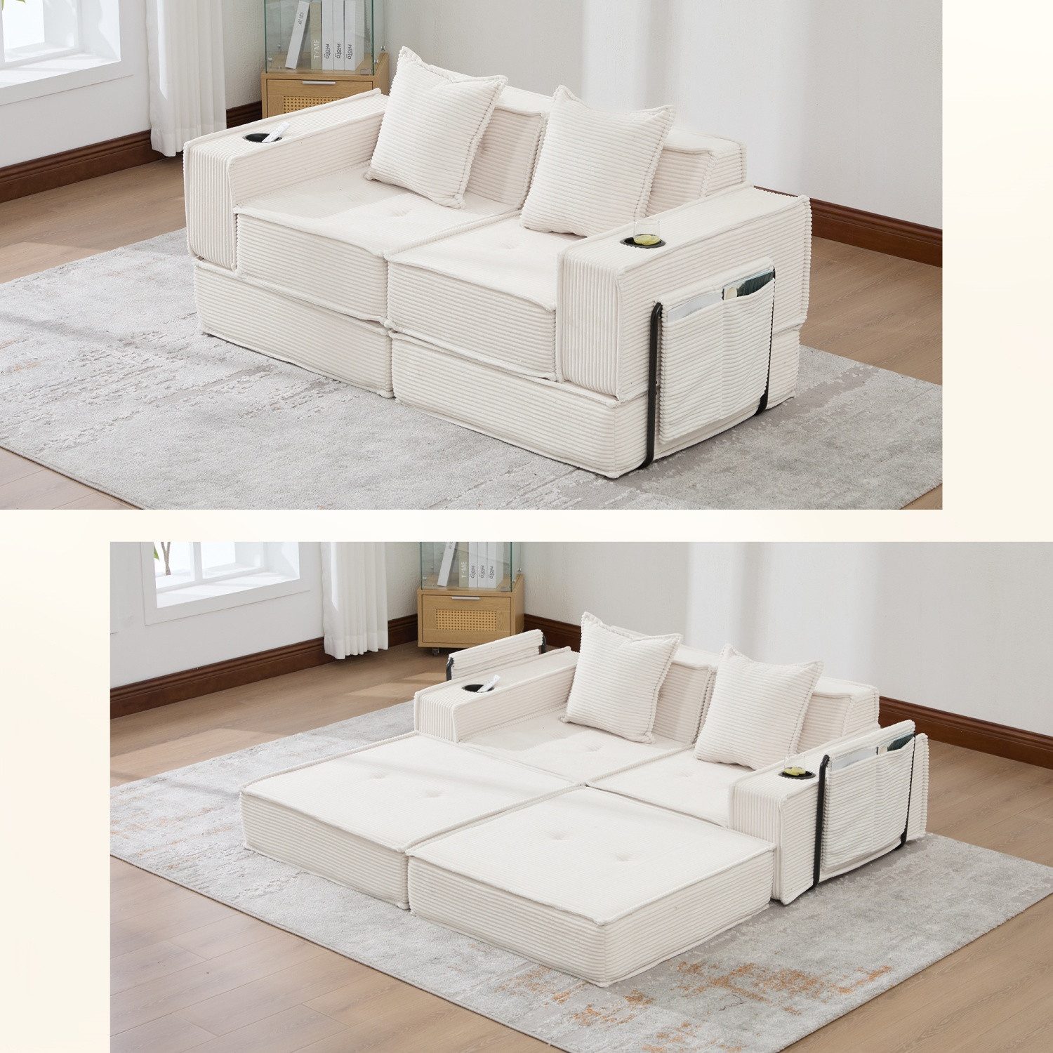 Schlafsofa Doppelsofa mit Schlaffunktion,Sofa Mit Bettfunktion,Schlafcouch