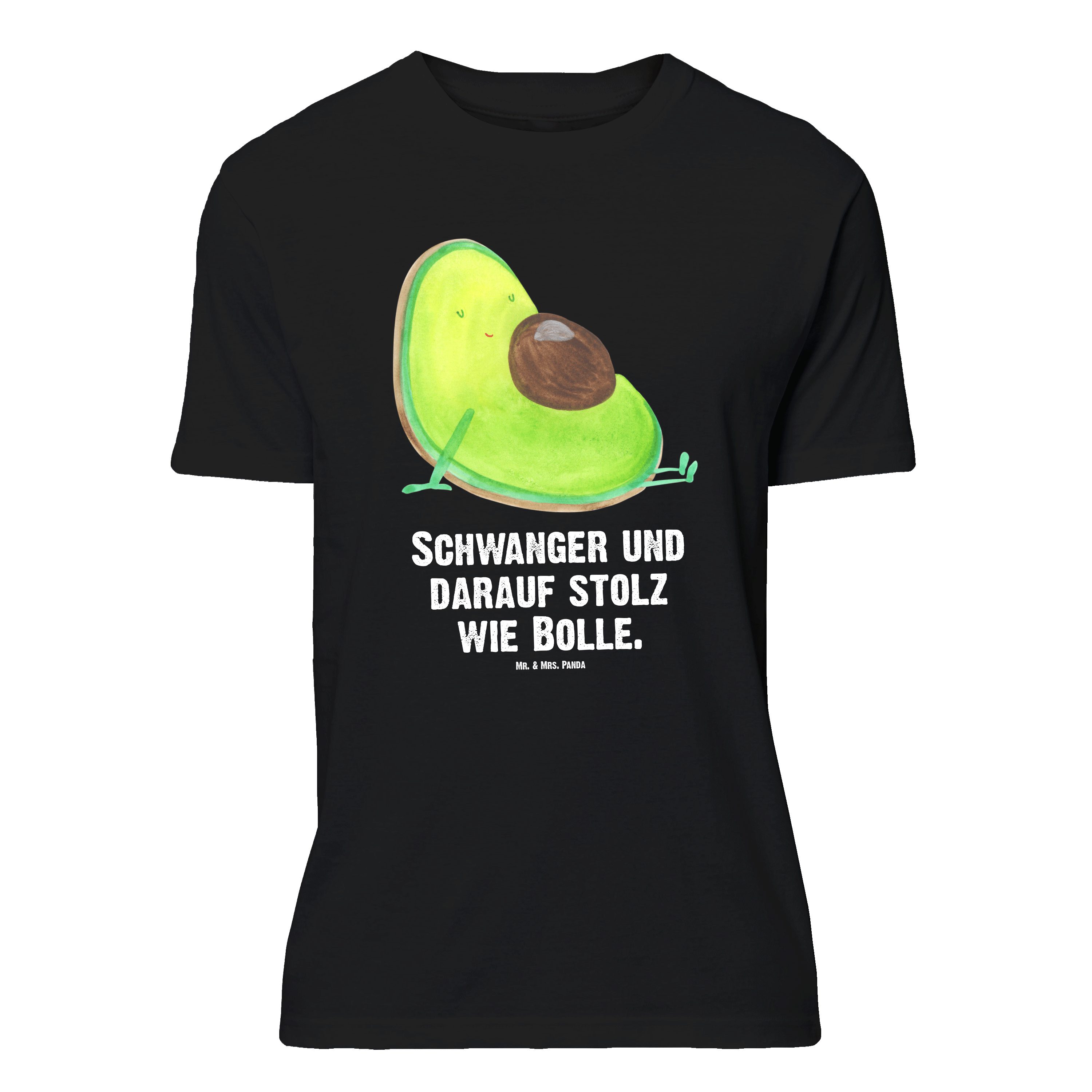 Mr. & Mrs. Panda T-Shirt Avocado schwanger - Schwarz - Geschenk, Schwangerschaft, Veggie, T-Sh (1-tlg)