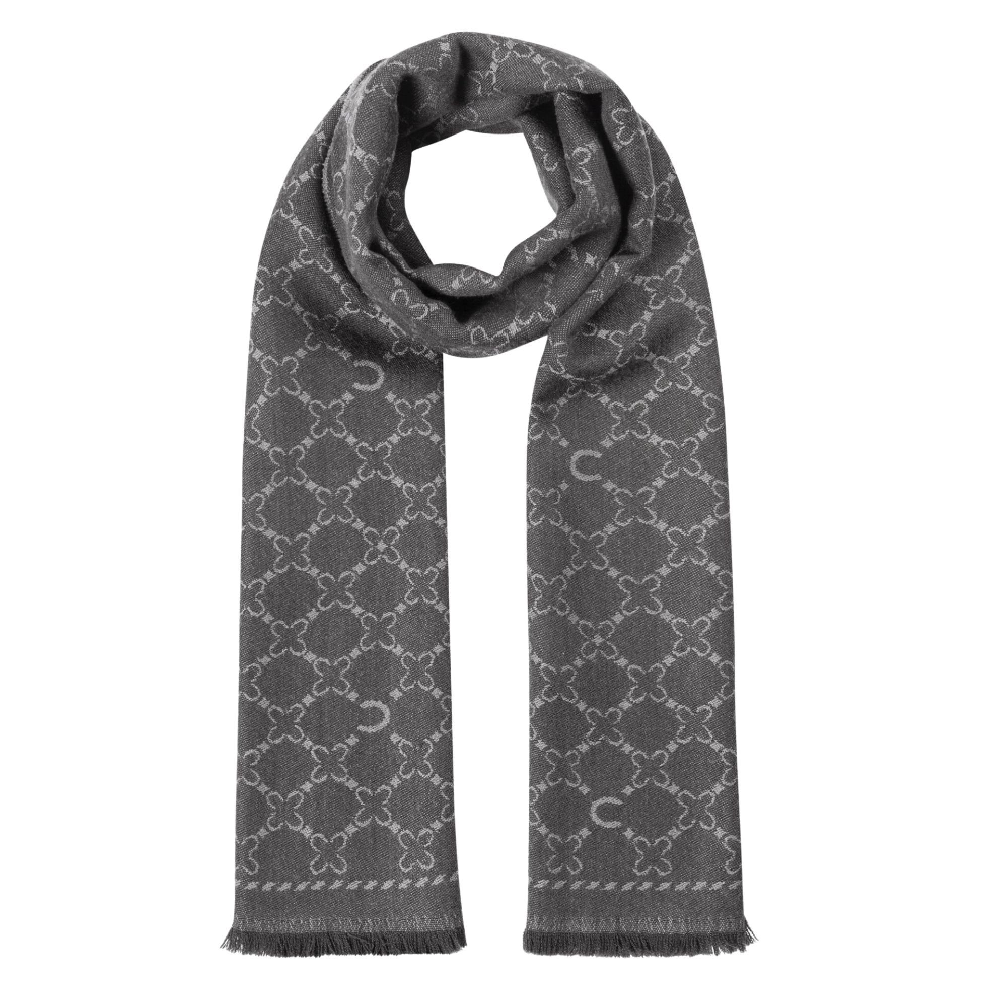 Codello Modeschal Codello Schal in grau aus Wolle, Monogramm Muster