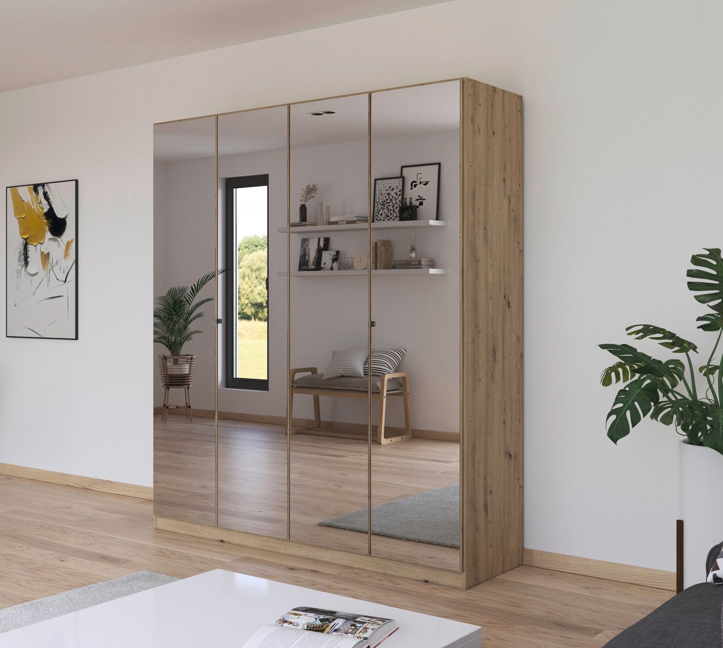 rauch Drehtürenschrank "Reflect", mit Spiegelfront, inkl. praktischer Innen günstig online kaufen