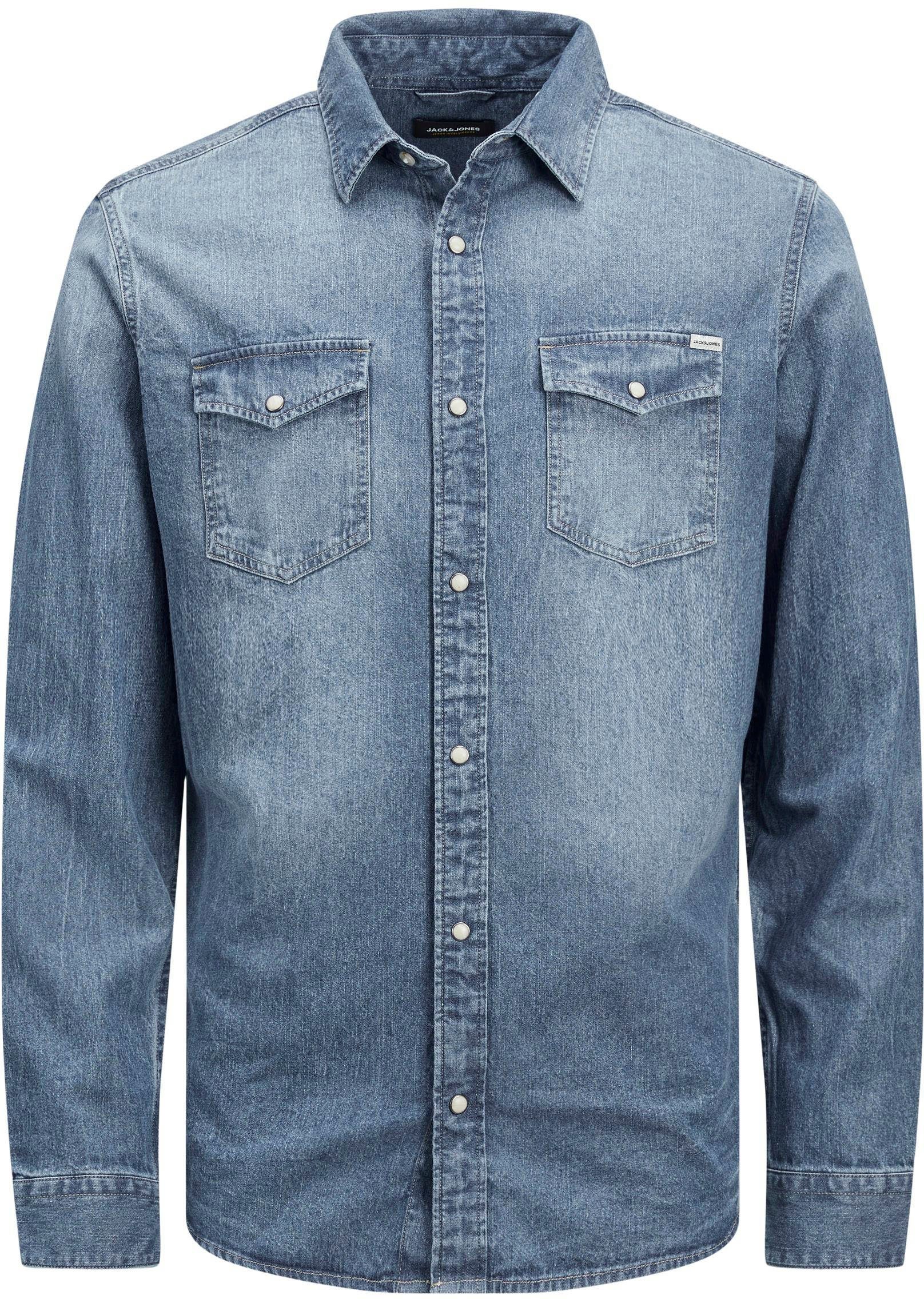 Jeanshemd JNR Jack Denim Junior SHIRT & JJESHERIDAN L/S NOOS Jones Blue Medium