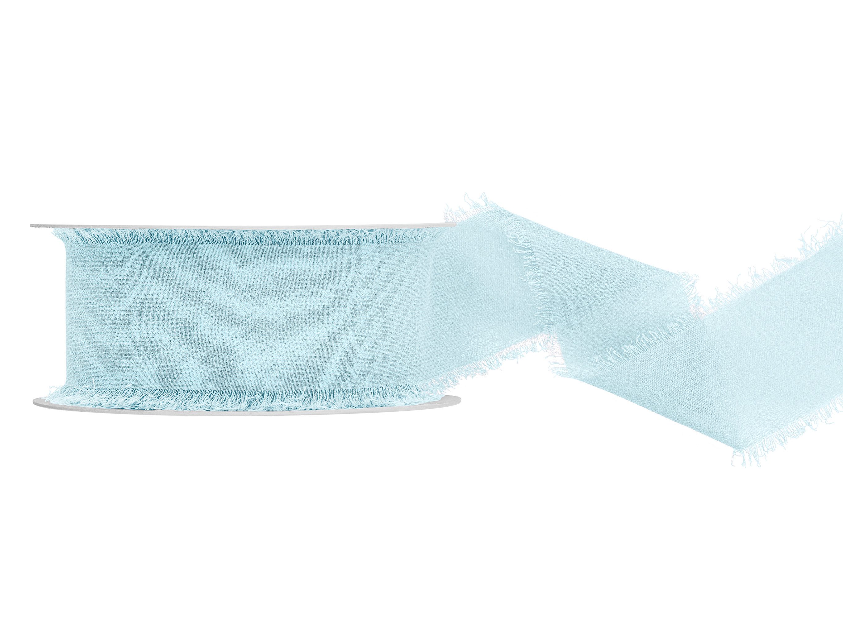 partydeco Organzaband, Chiffonband 4cm x 10m Hellblau