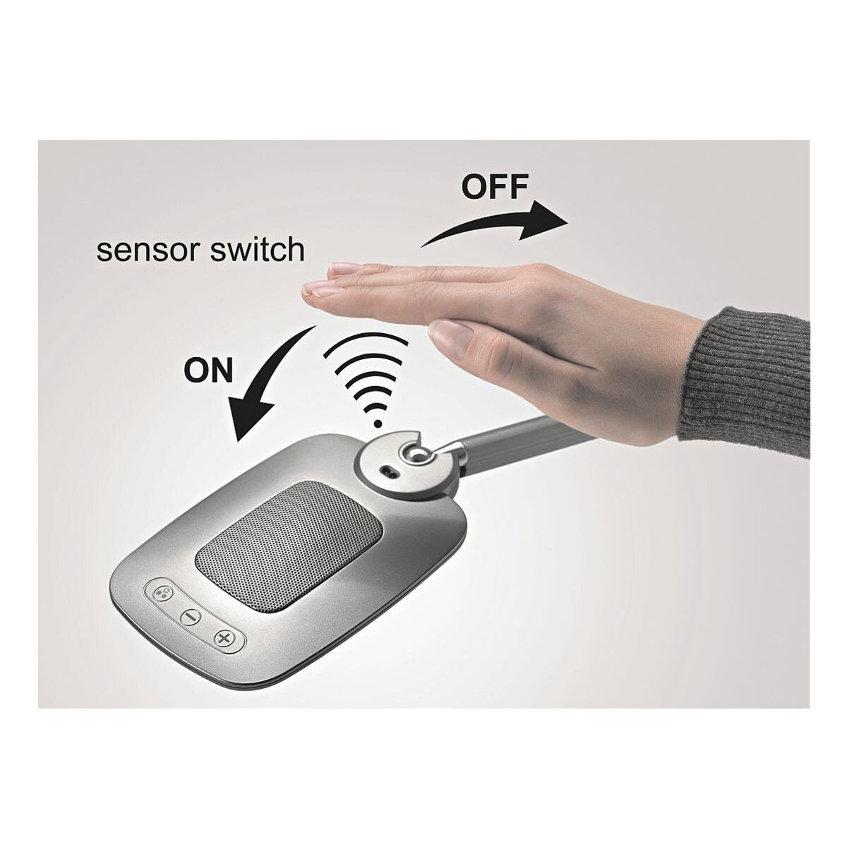 HANSA LED Schreibtischlampe E-Motion, LED fest integriert, Tischleuchte, stufenlos dimmbar