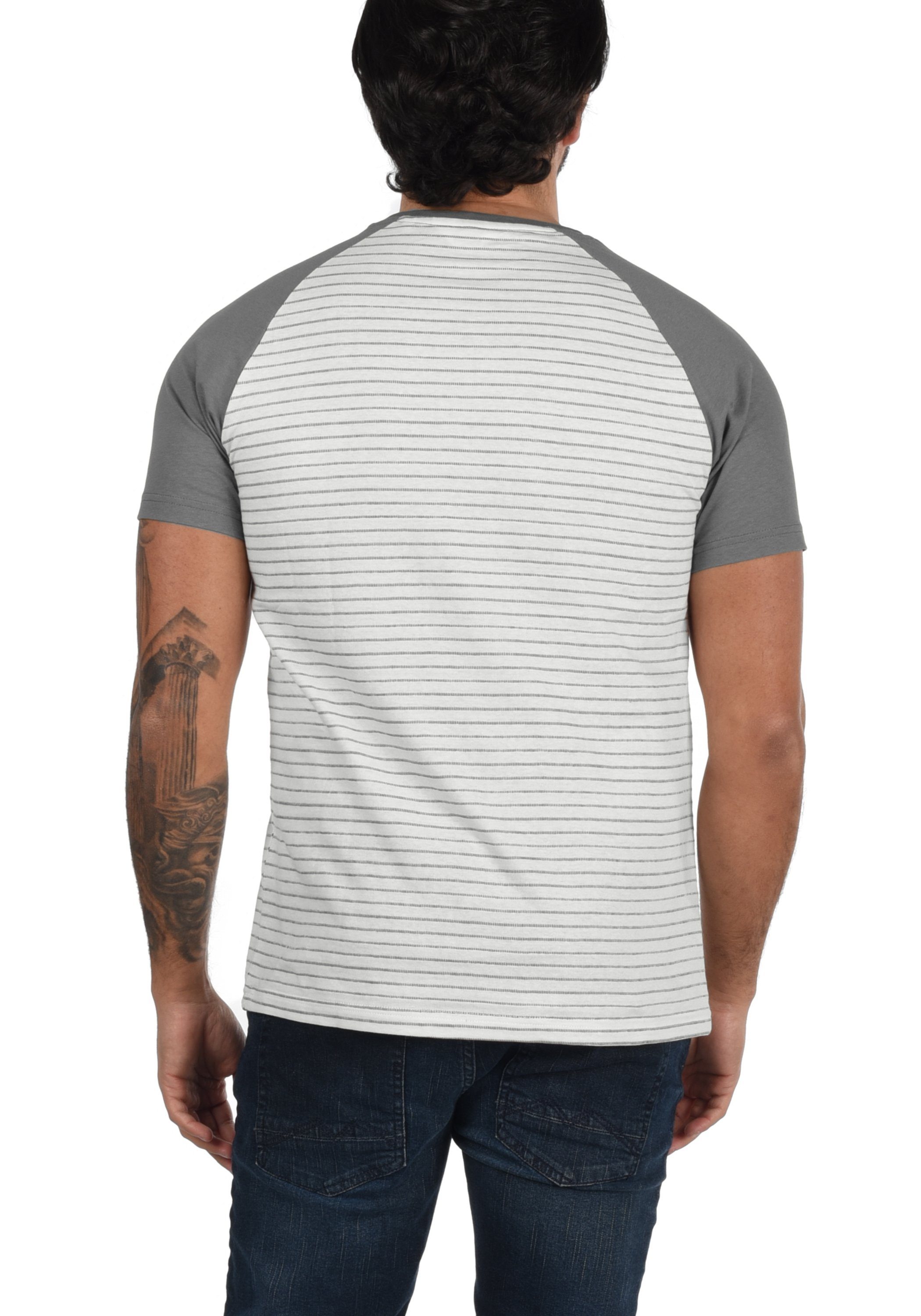 (2842) Rundhalsshirt Grey !Solid Mid SDSten T-Shirt