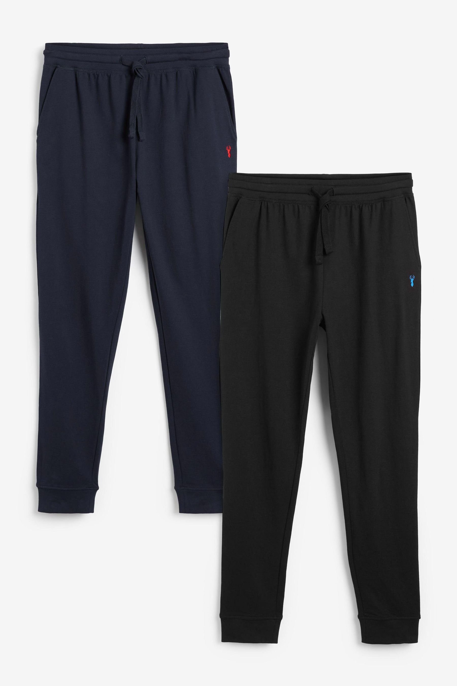 Next Jogginghose Extraleichte Jogginghose Zweier-Pack (2-tlg) Black/Navy Cuffed