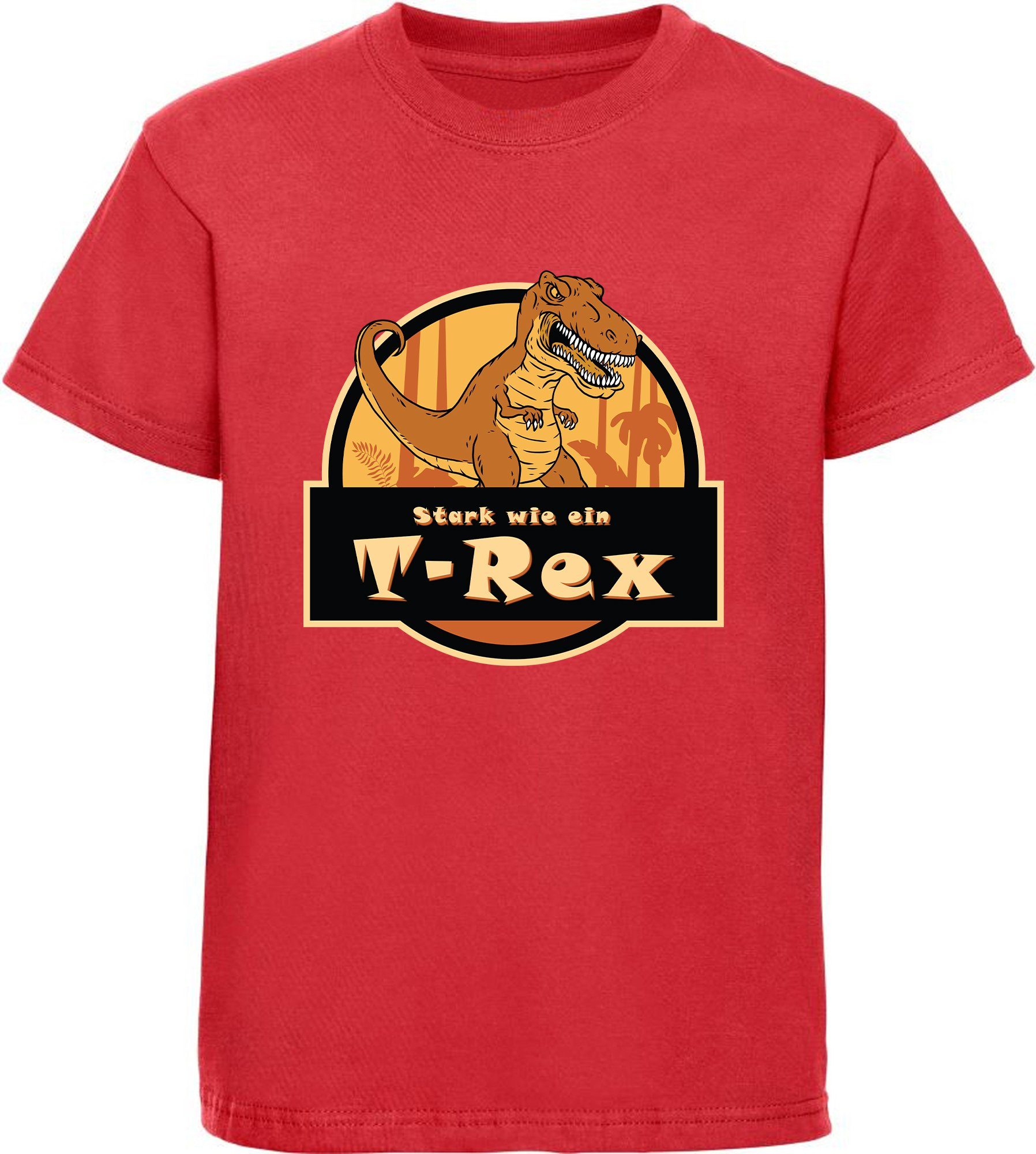 Print-Shirt bedrucktes Kinder T-Shirt - Stark wie ein T-Rex
