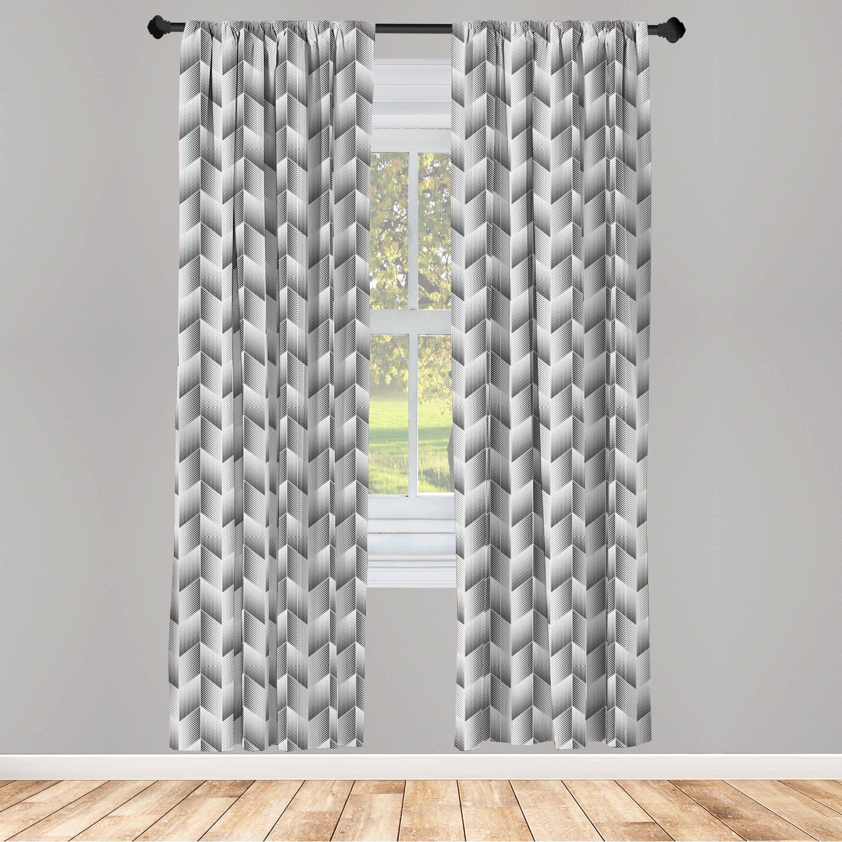 Gardine Vorhang für Wohnzimmer Schlafzimmer Dekor, Abakuhaus, Microfaser, Modern Zier Halbtonelemente