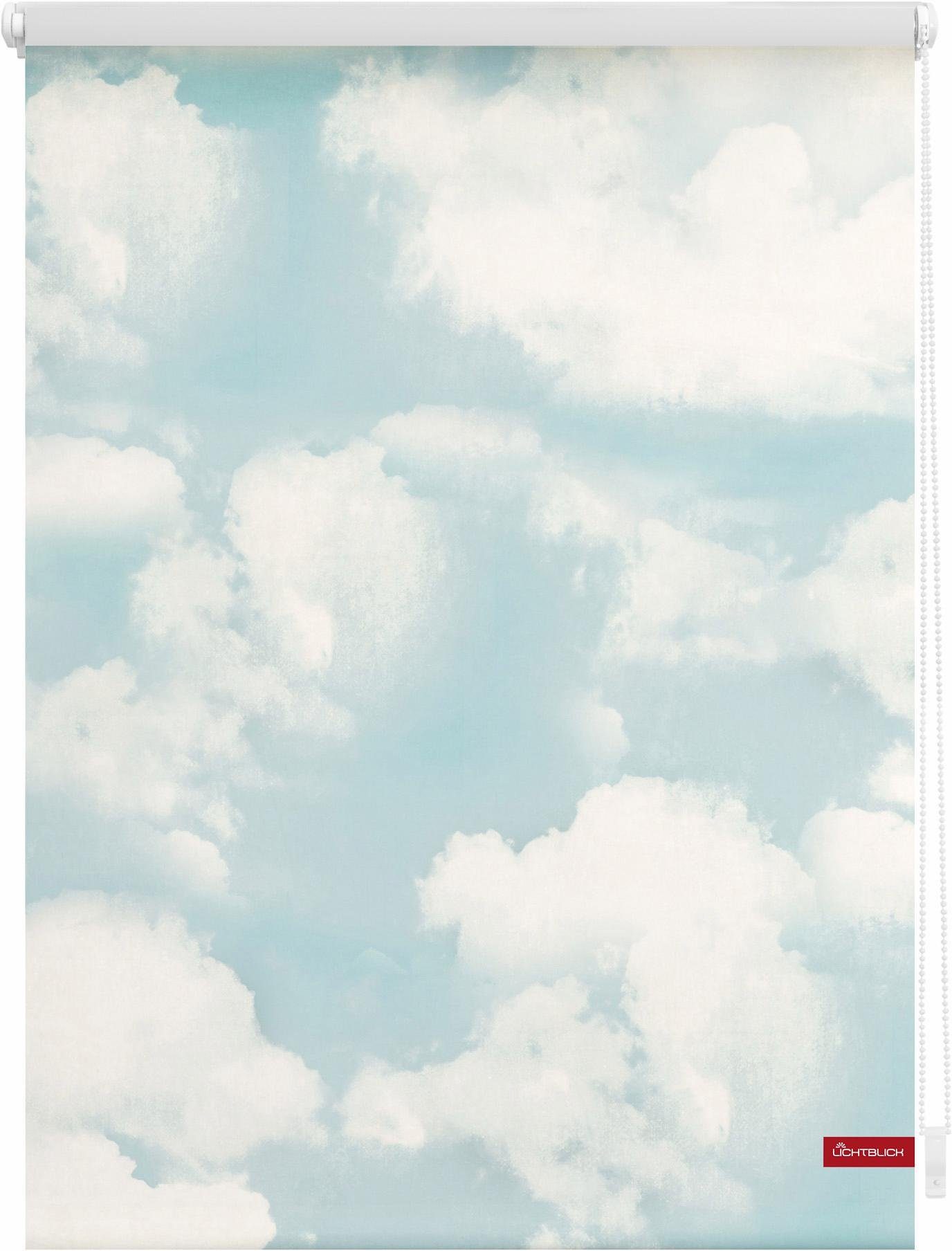 Seitenzugrollo Klemmfix Motiv Wolken, LICHTBLICK ORIGINAL, günstig online kaufen