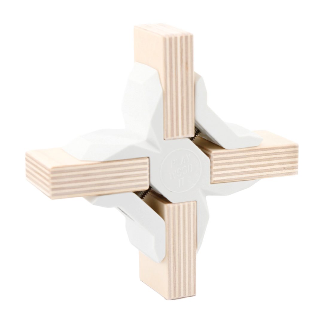 PlayWood Eckverbinder X-förmiger Steckverbinder, Verbindungselement für DIY Möbel