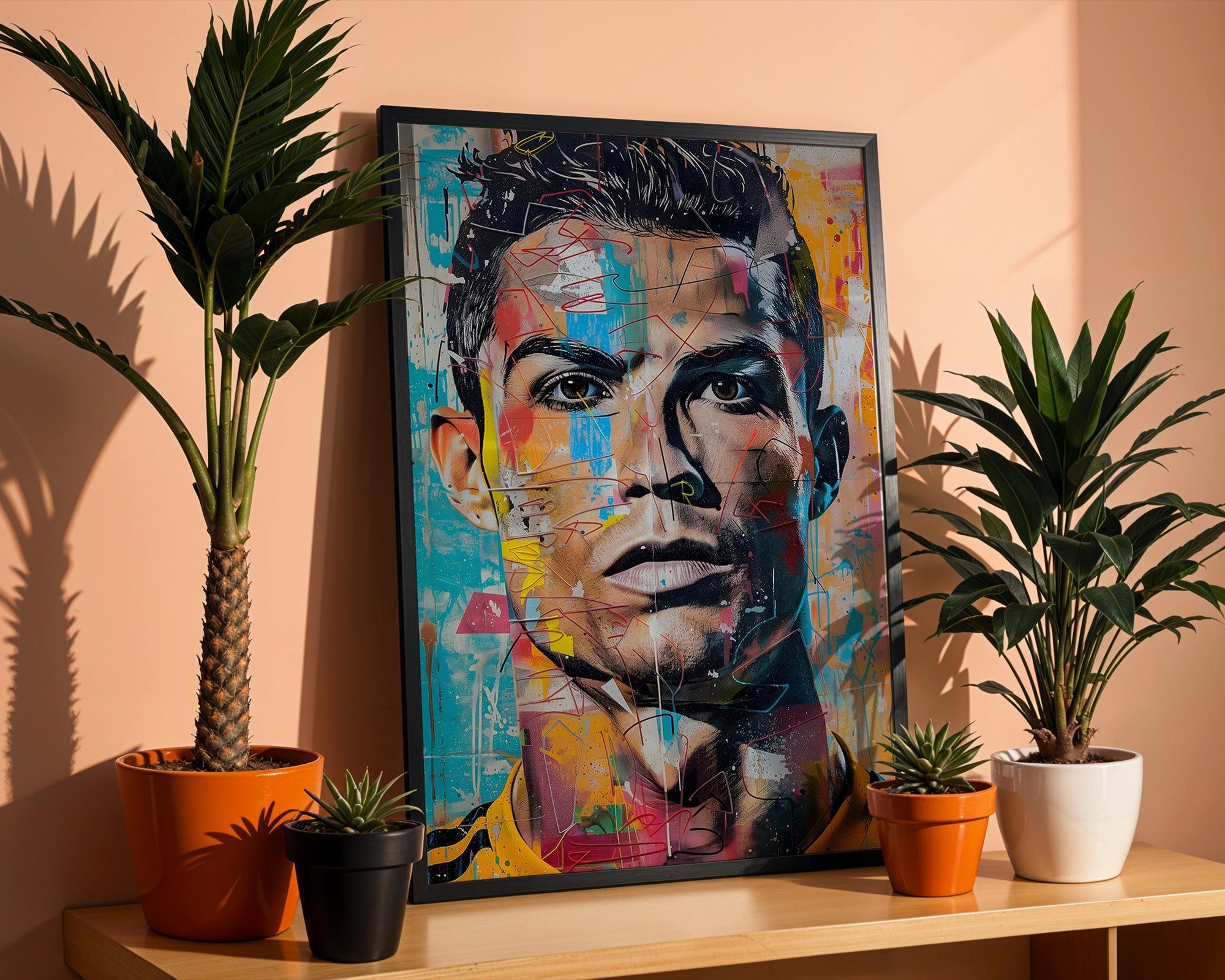 JUSTGOODMOOD Poster Premium ® Street Art Fußball Legende Ronaldo · Pop Art günstig online kaufen