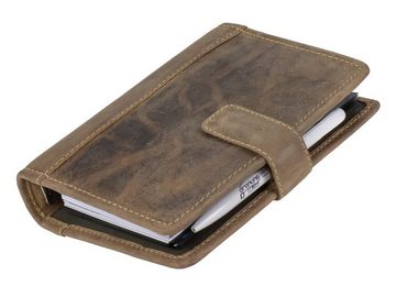 Greenburry Terminplaner "Vintage" Leder, A6 (14x19cm), Terminkalender, mit Kalender 2024, antik braun