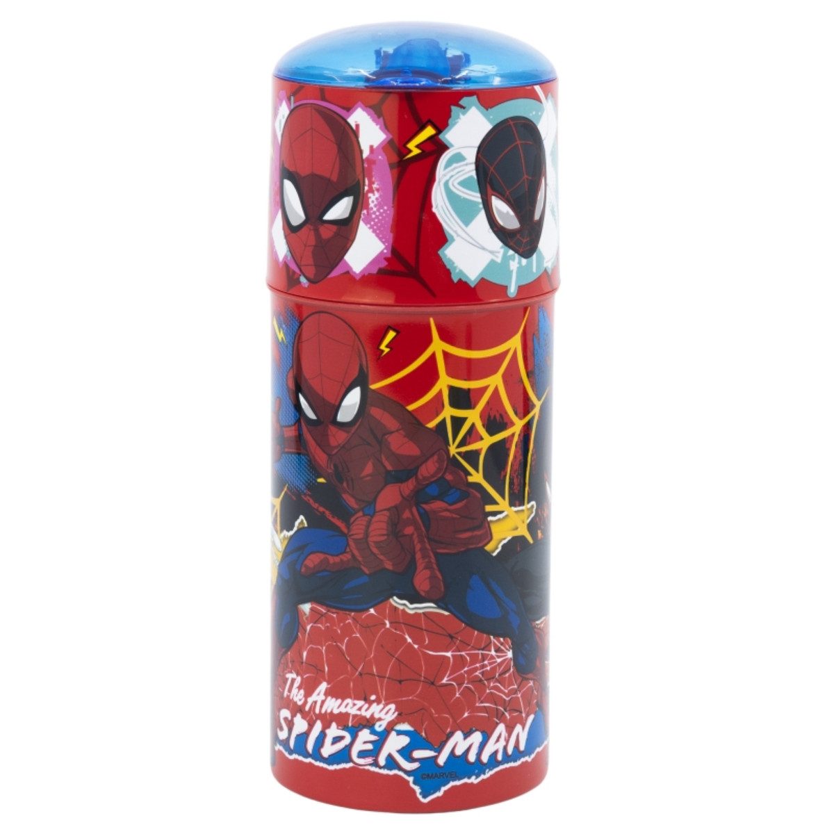 Storline Trinkflasche Spider-Man 350ml – Moving Target – Kinderflasche mit Deckel