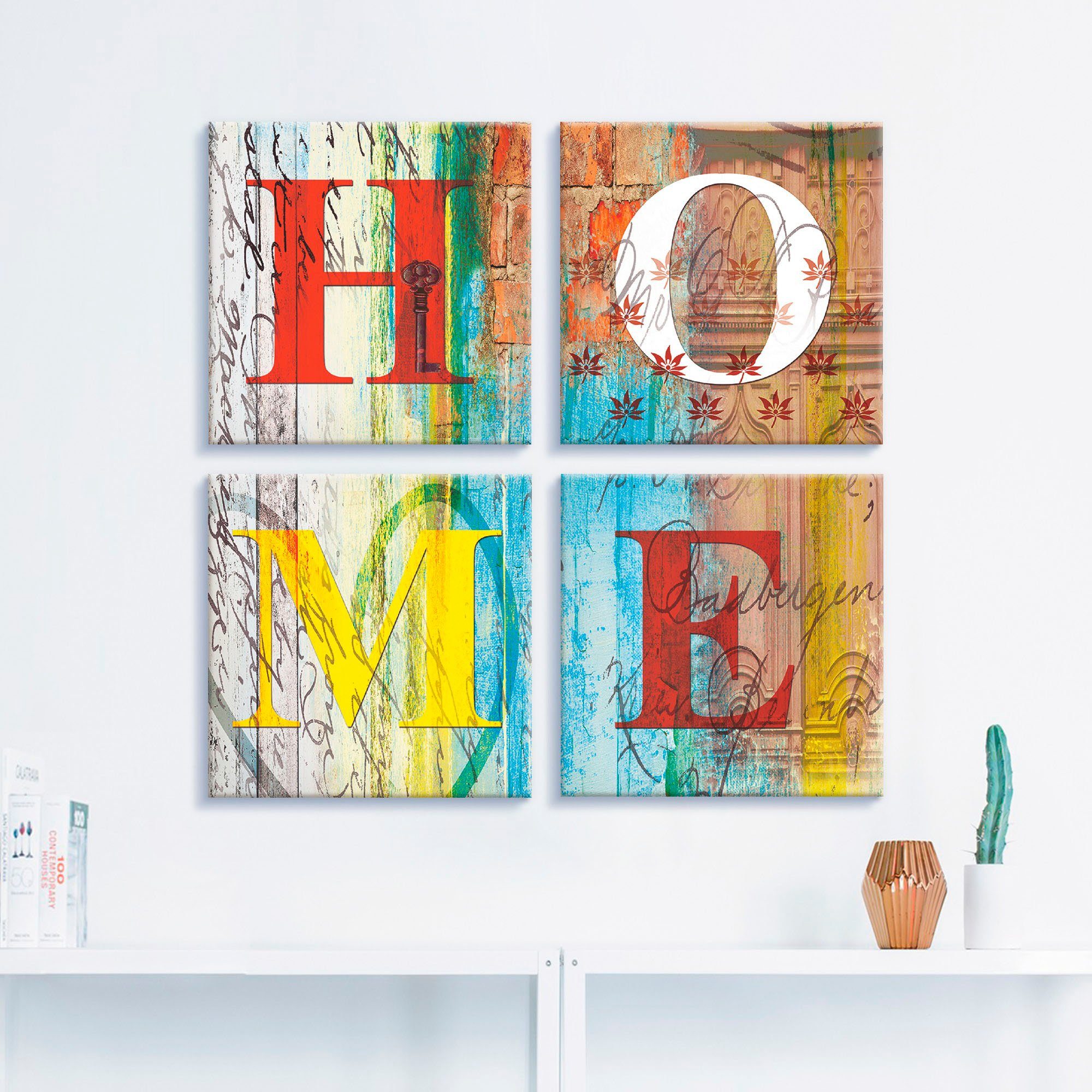 Artland Leinwandbild Buntes Zuhause, Sprüche & günstig online kaufen