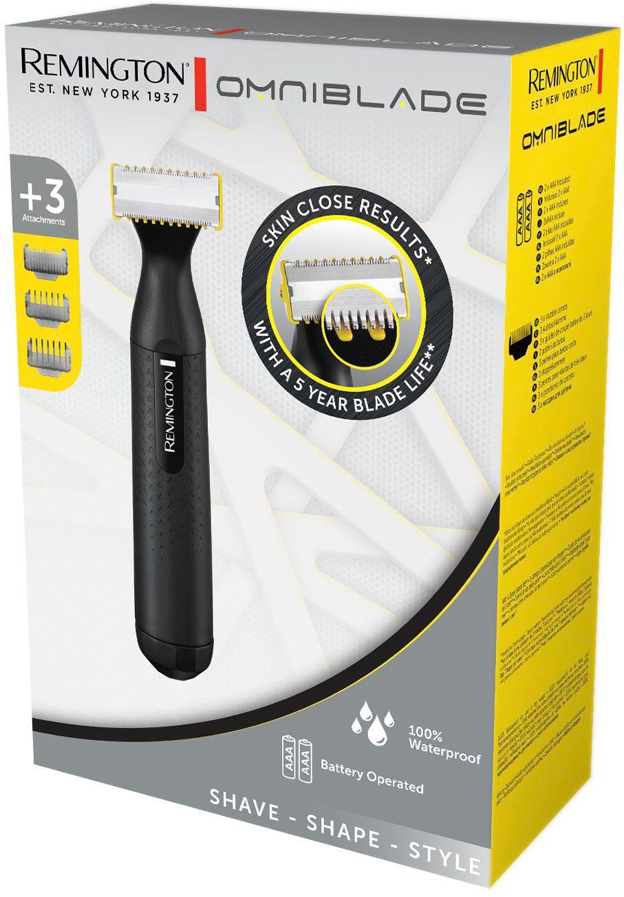 Remington Elektrorasierer Omniblade Hybridgroomer HG1000, Aufsätze: 3, Klinge bleibt 5 Jahre scharf**, 100 % wasserdicht