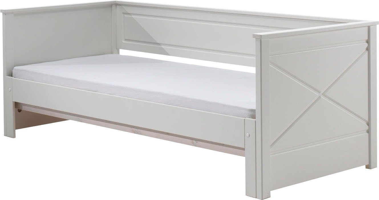 Vipack Bett Vipack Pino (Made in Europe), Kojenbett LF 90x200 cm, ausziehen auf 180x200 cm, Ausf. Weiß lackiert