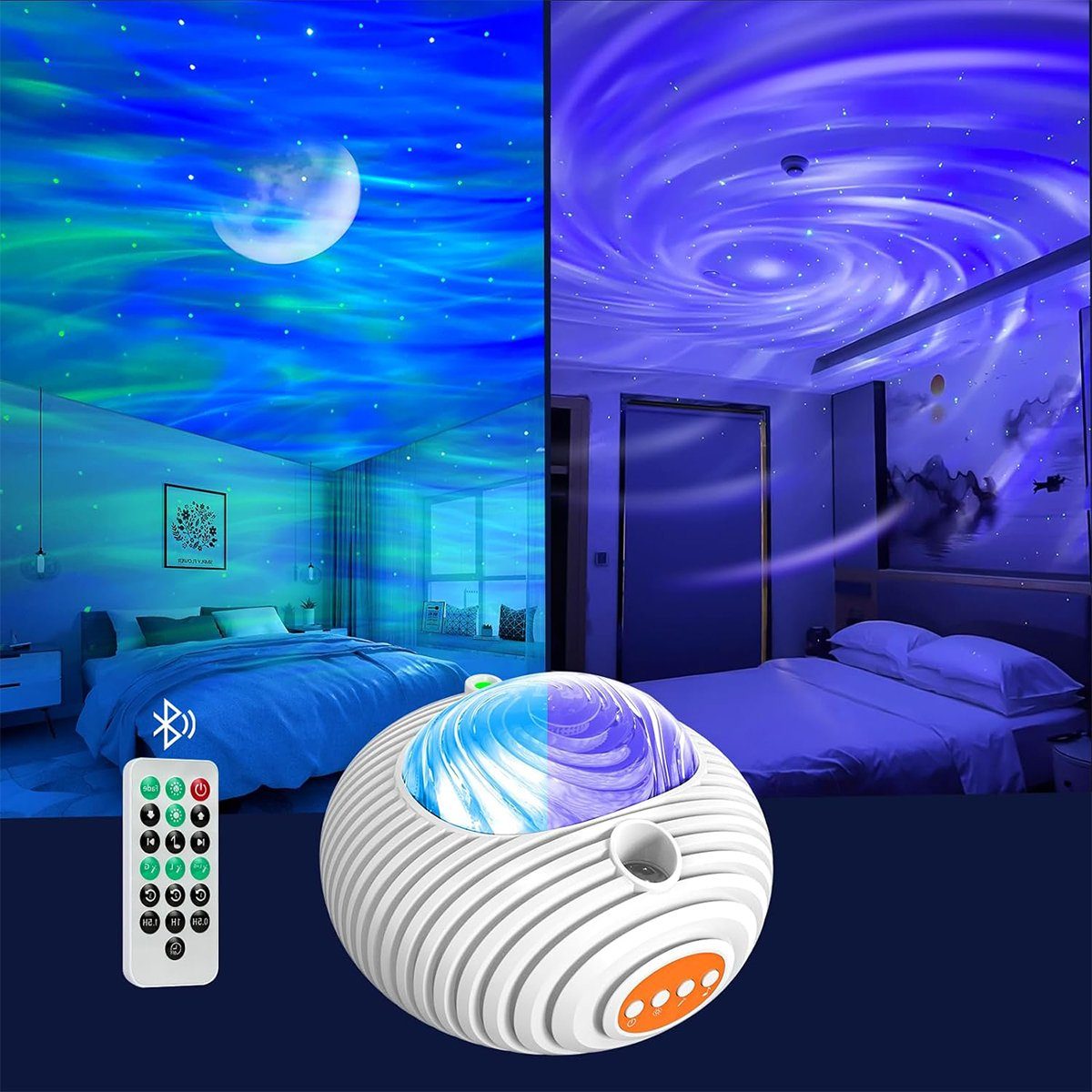 autolock LED-Sternenhimmel LED Galaxy Projektor Doppelter Effekt Sternenhimmel Projektor, mit Bluetooth Lautsprecher Timer/Remote Galaxy Projektor Lampe