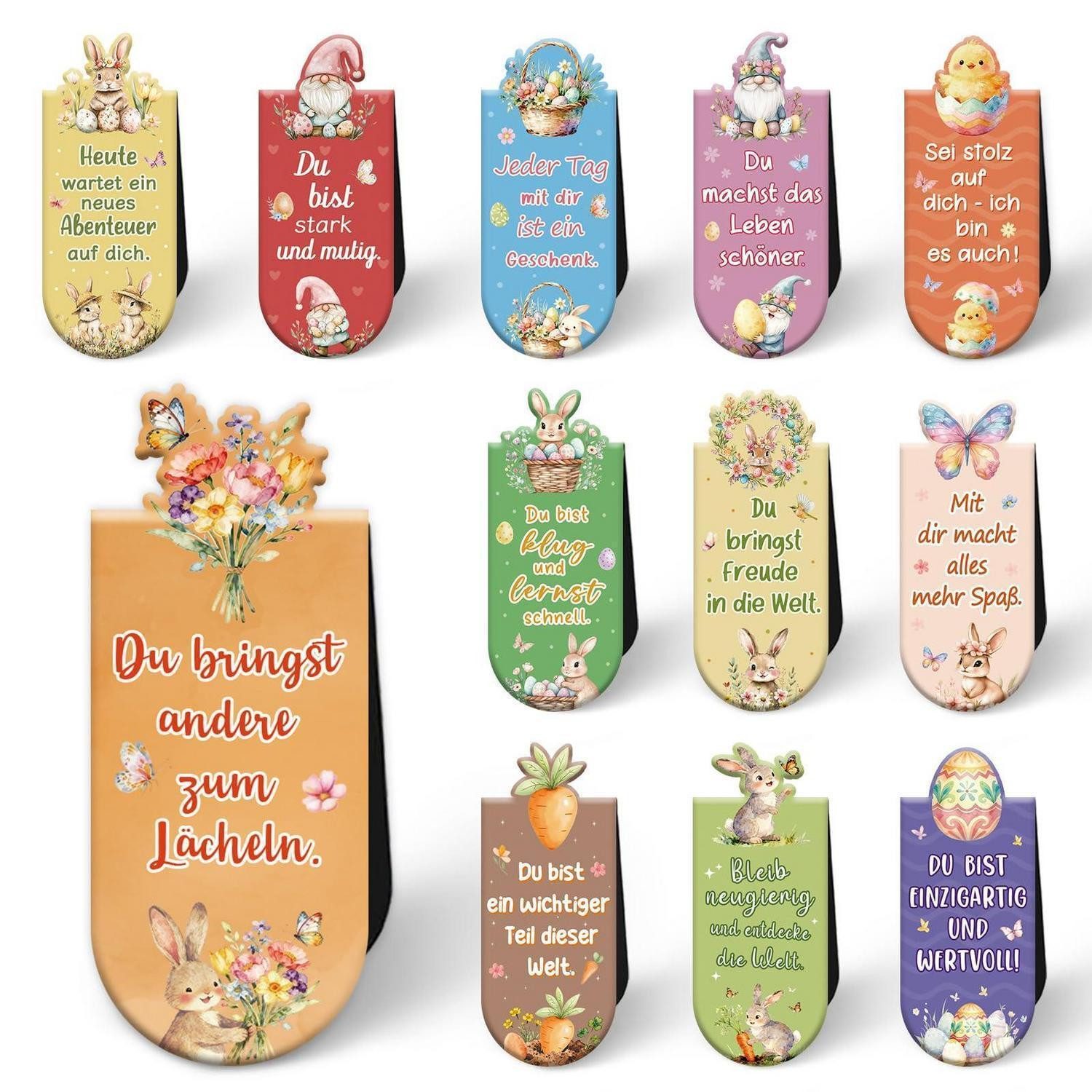 LuxusKollektion Lesezeichen Magnetische Lesezeichen Oster-Set 12Stk Kinder