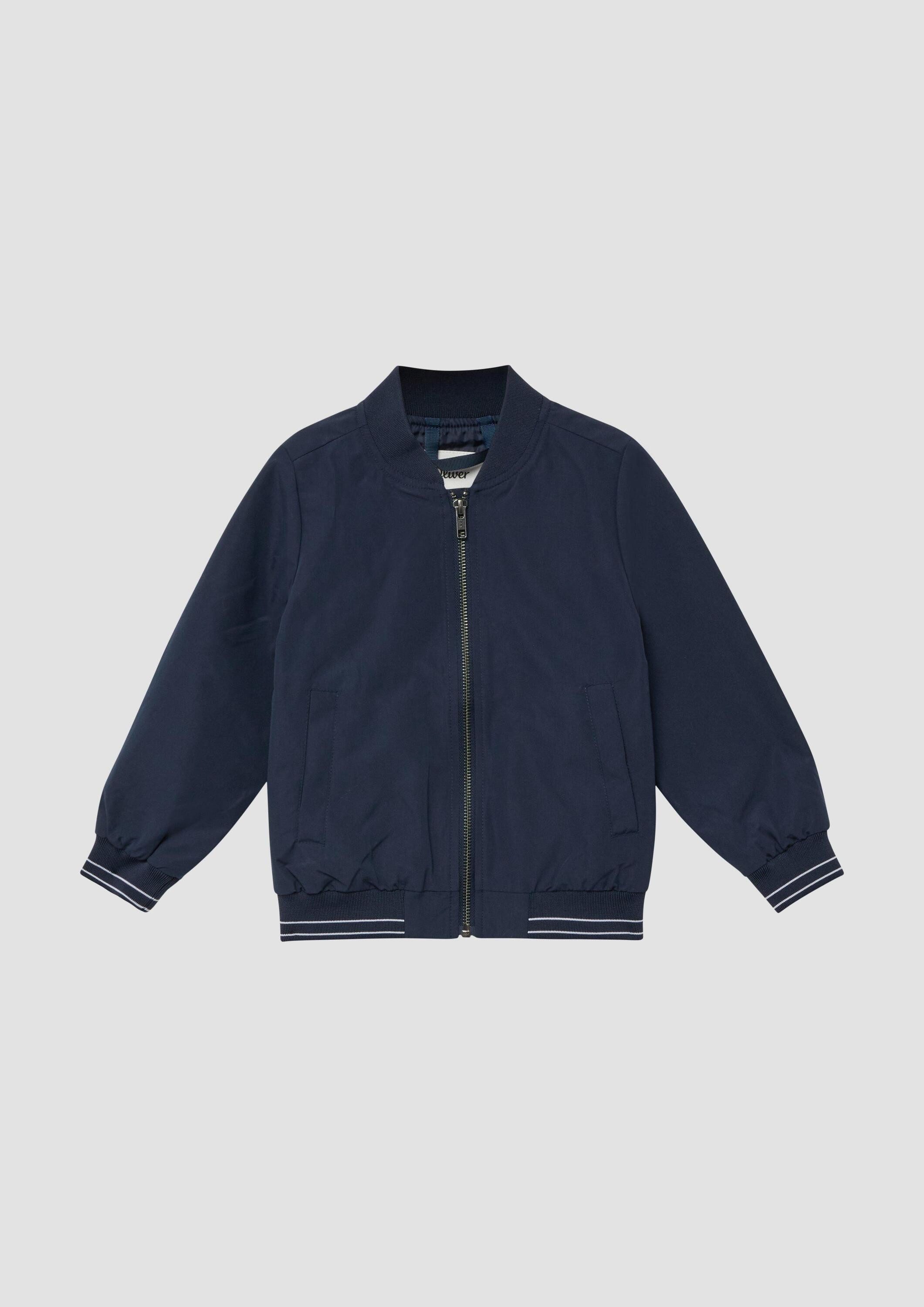 s.Oliver Funktionsjacke Indoor-Jacke Blouson mit Reißverschluss und Streifendetails