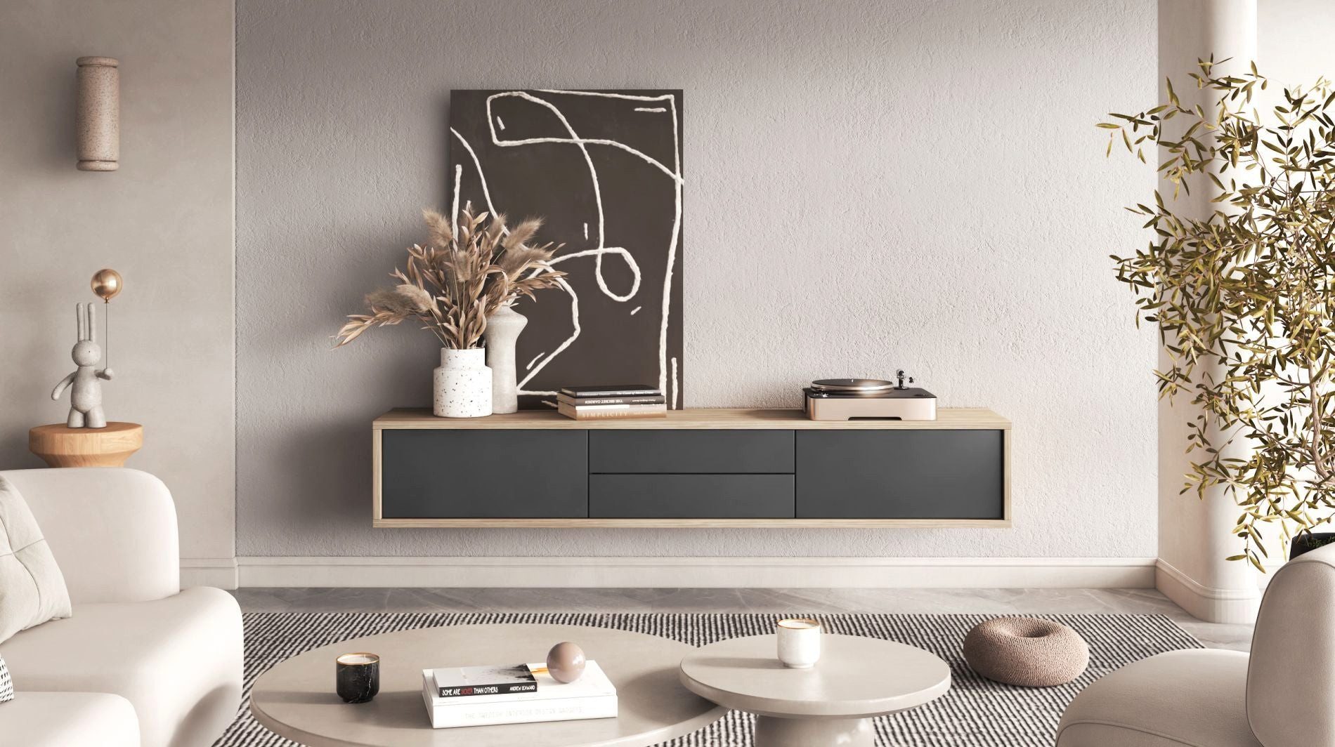 Selsey TV-Schrank MODDERN TV-Lowboard mit Wandmontageoption, 180 cm