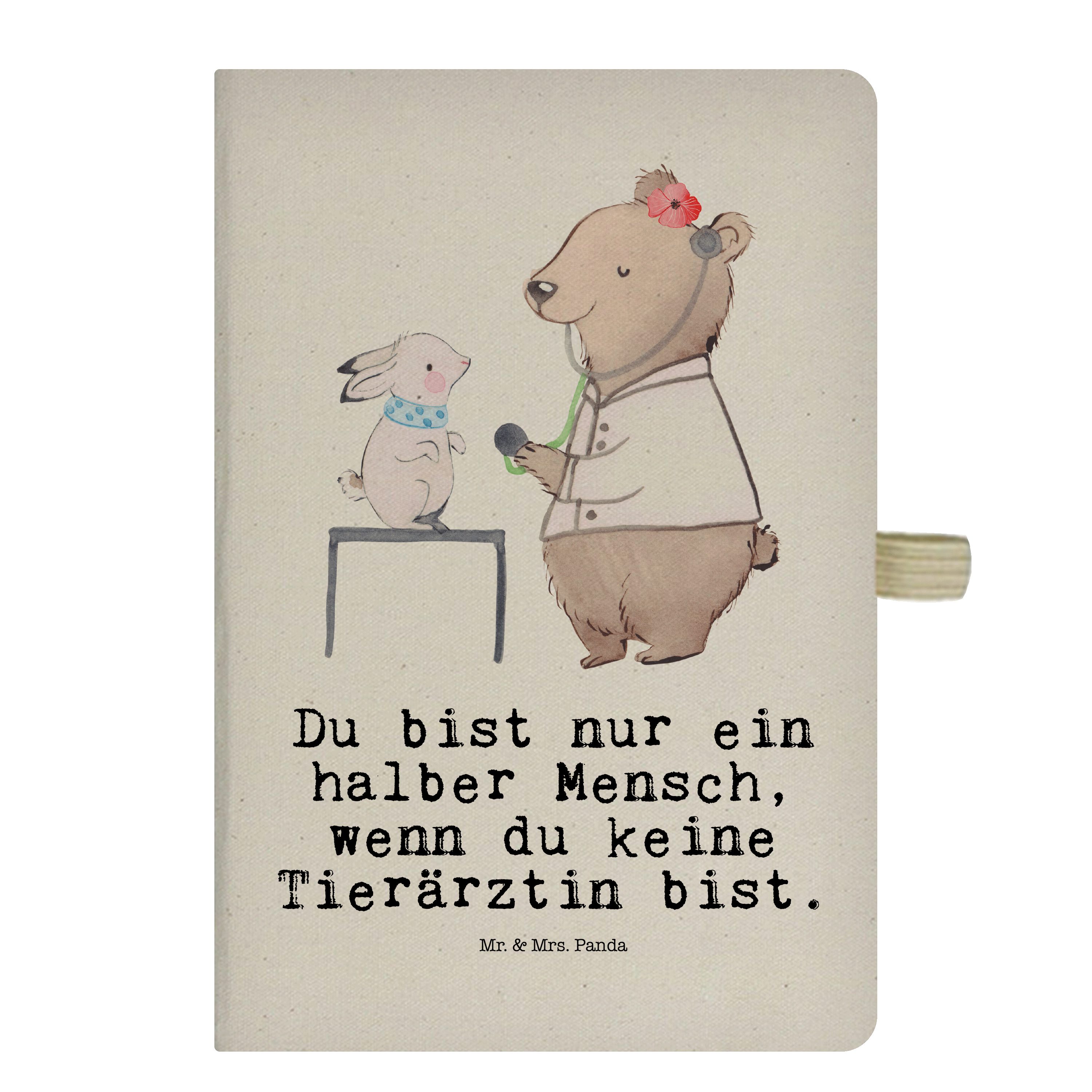 Mr. & Mrs. Panda Notizbuch Tierärztin mit Herz - Transparent - Geschenk, Kollegin, Notizen, Koll Mr. & Mrs. Panda
