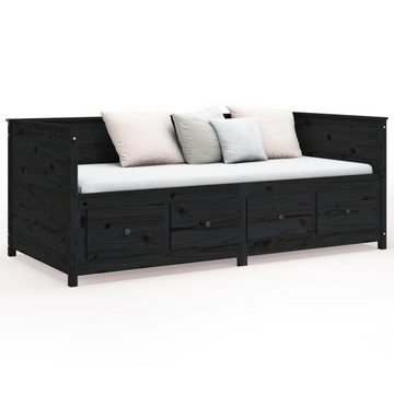 vidaXL Bett Tagesbett Schwarz 75x190 cm Massivholz Kiefer